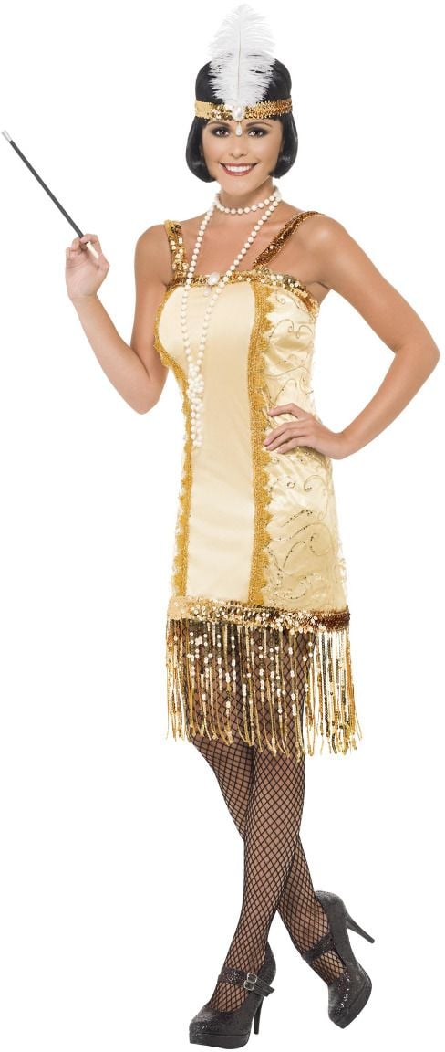 Gouden Charleston flapper jurk