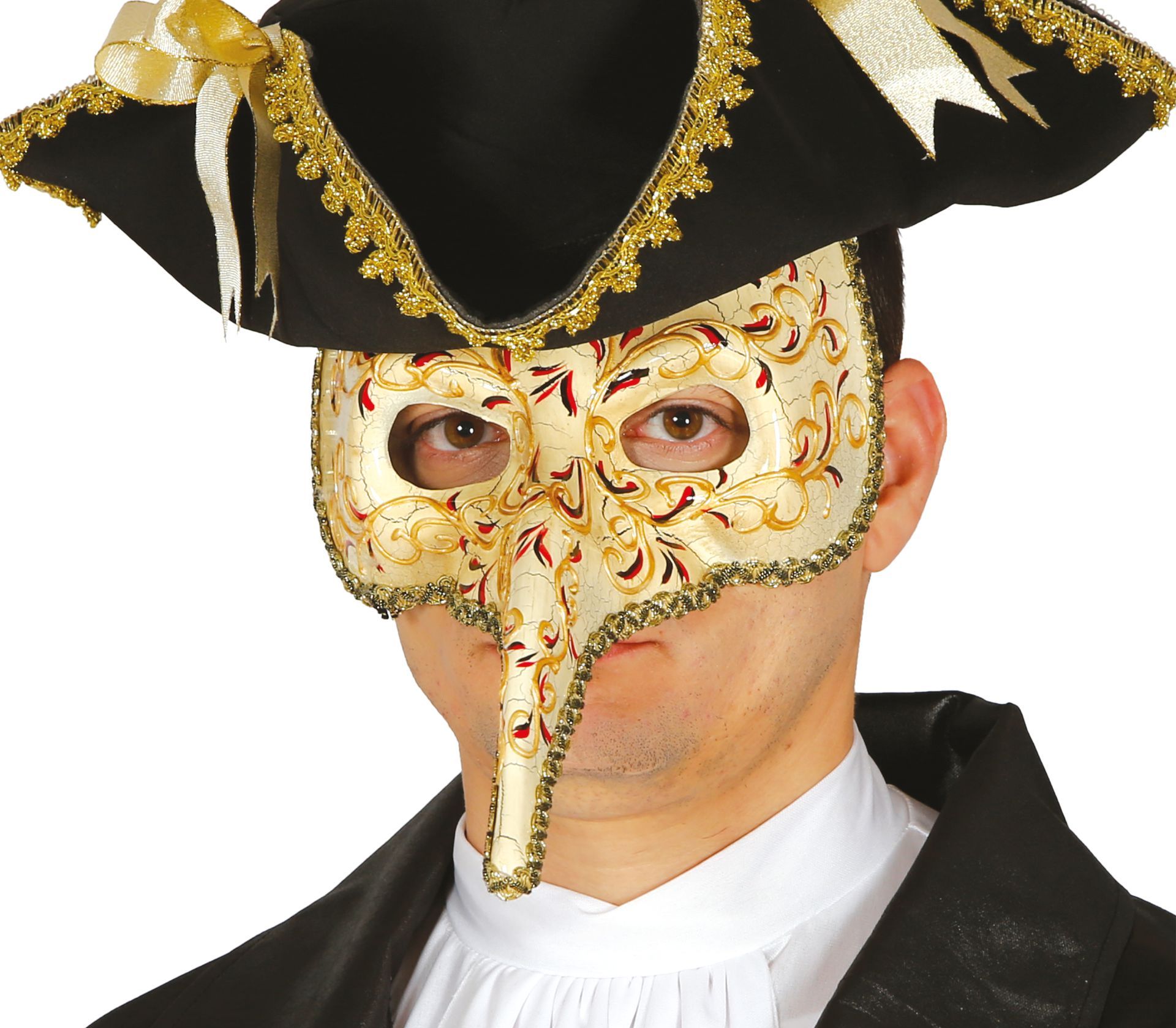 Grootte Uluru applaus Gouden Venetiaans masker met neus | Carnavalskleding.nl