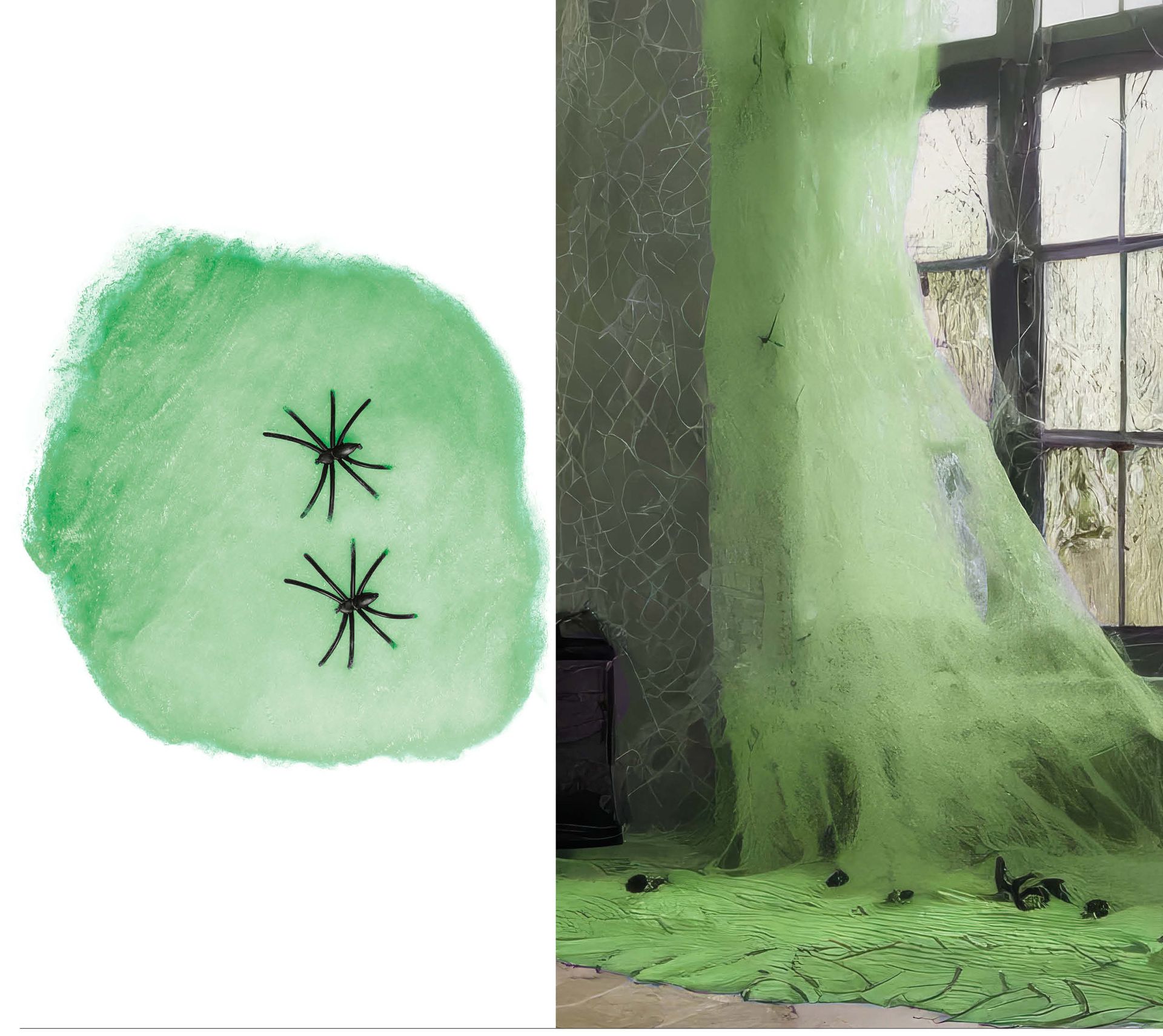 Groen spinnenweb Halloween