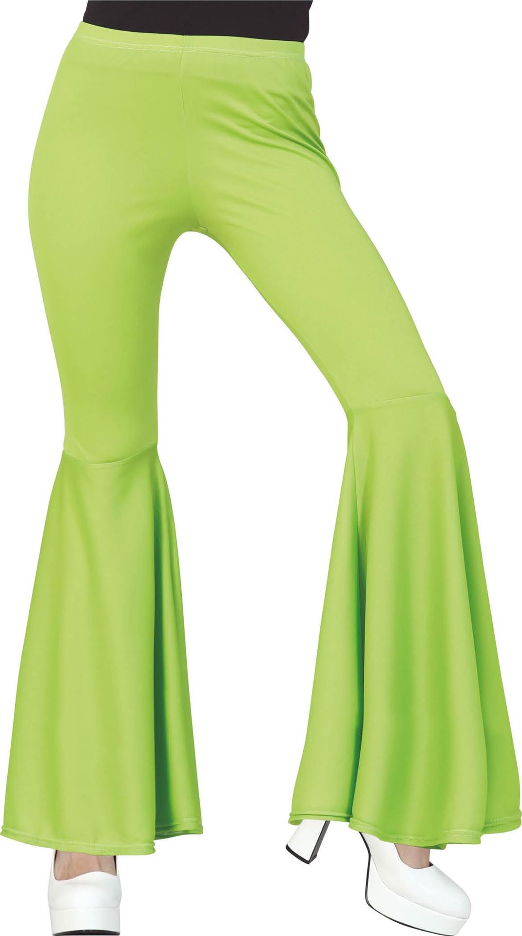 Groene Elastische Bell Bottom Broek