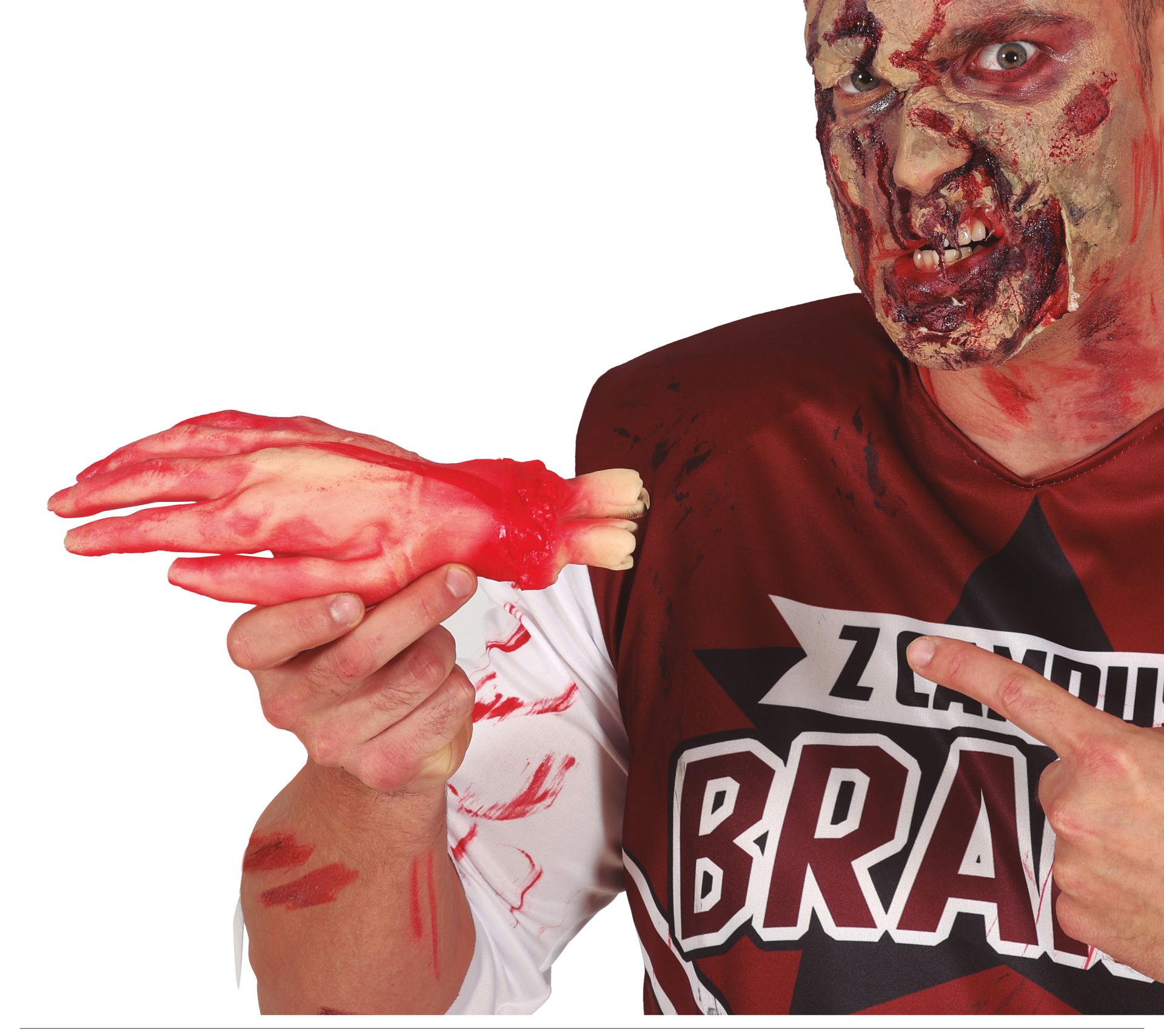 Halloween afgehakte hand latex