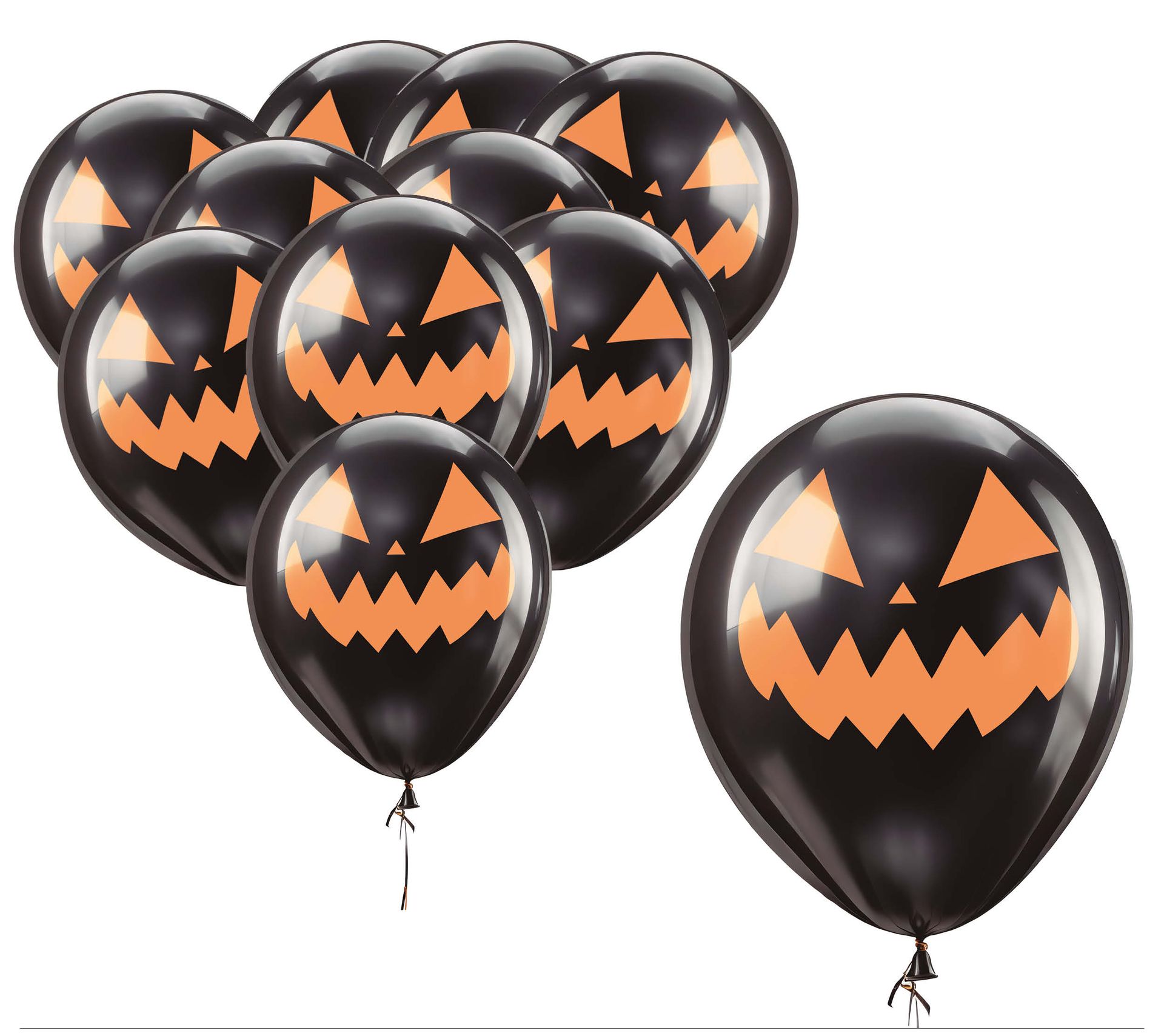 Halloween black pumpkin ballonnen 30cm