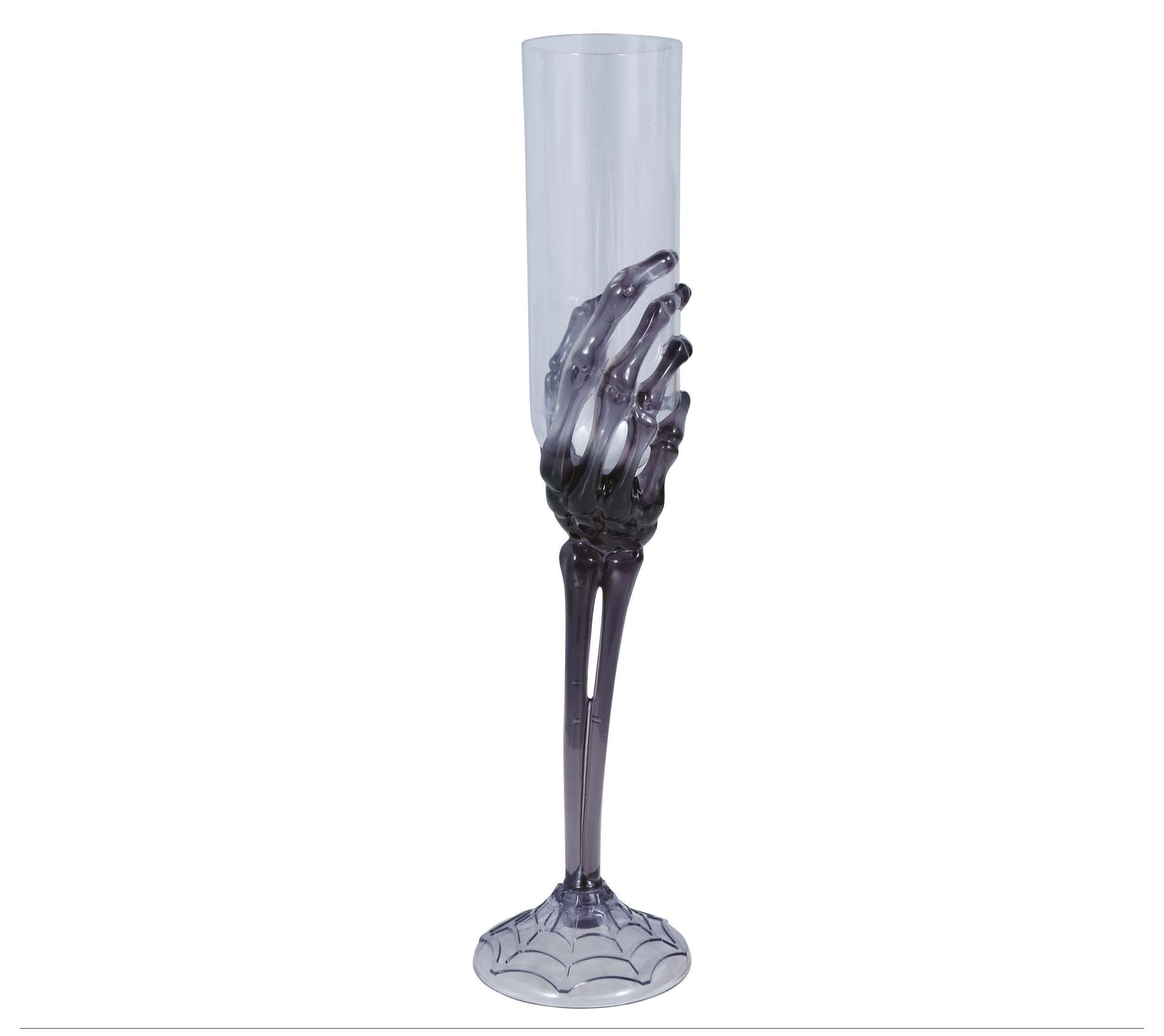 Halloween champagen glas met skelet hand