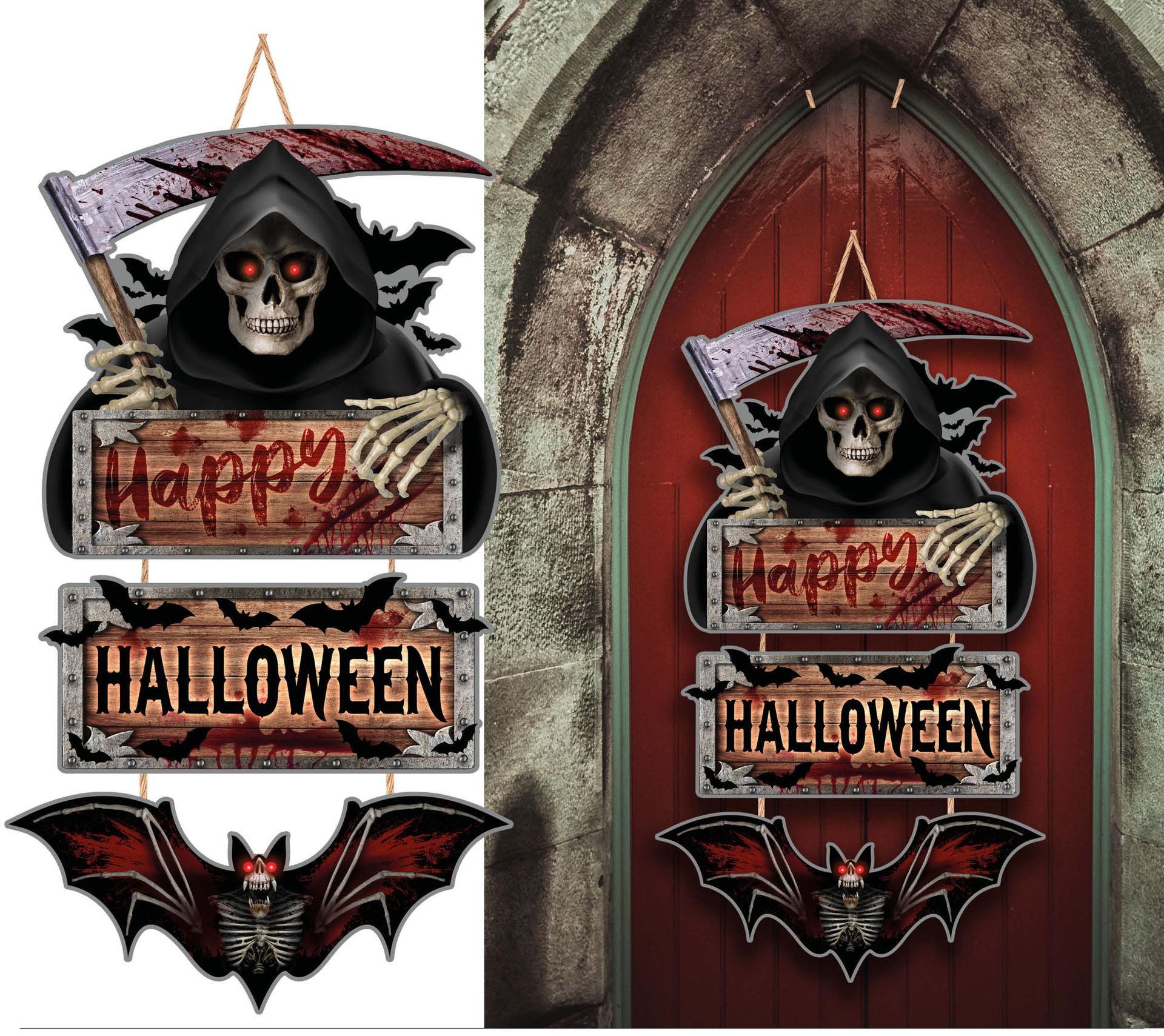 Halloween grim reaper 3 delen hang decoratie