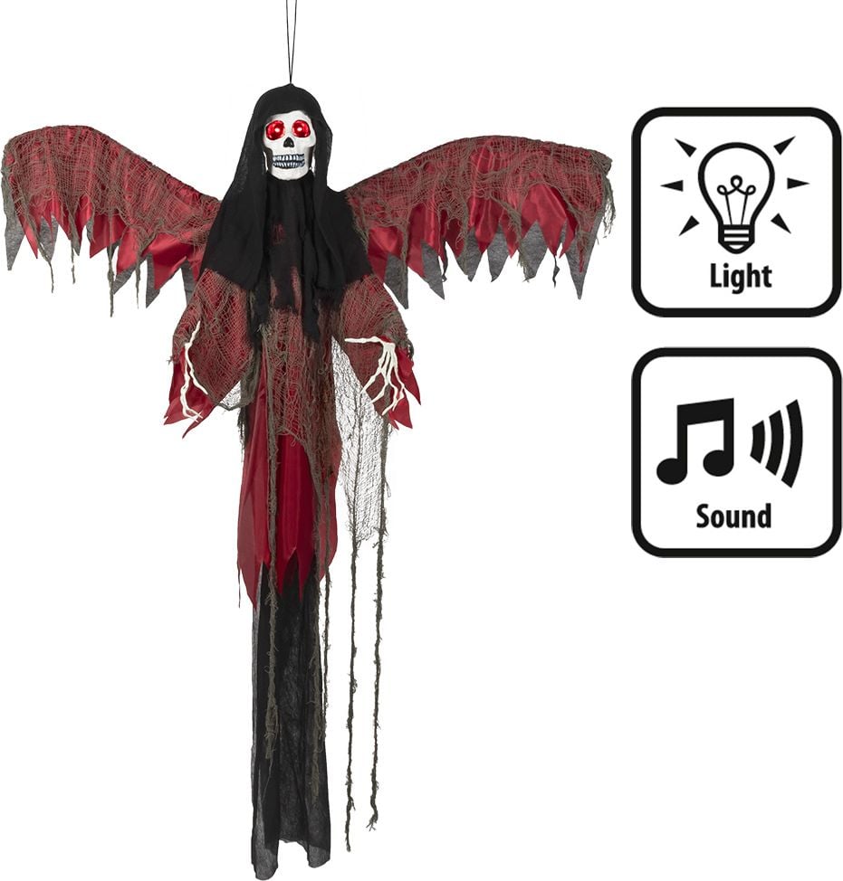 Halloween Hangende Red Reaper met licht & geluid