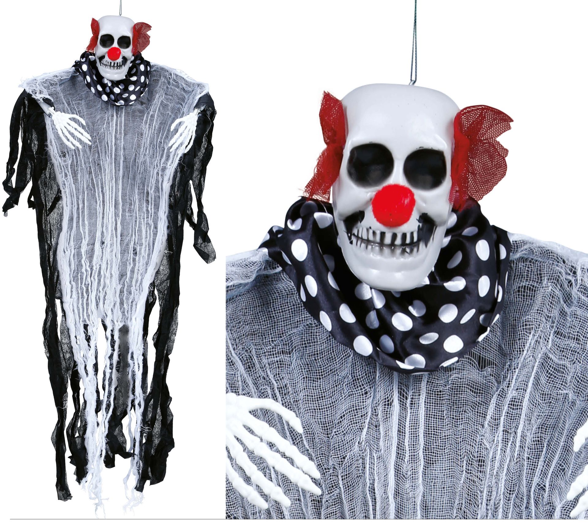 Halloween killer clown skelet hanger