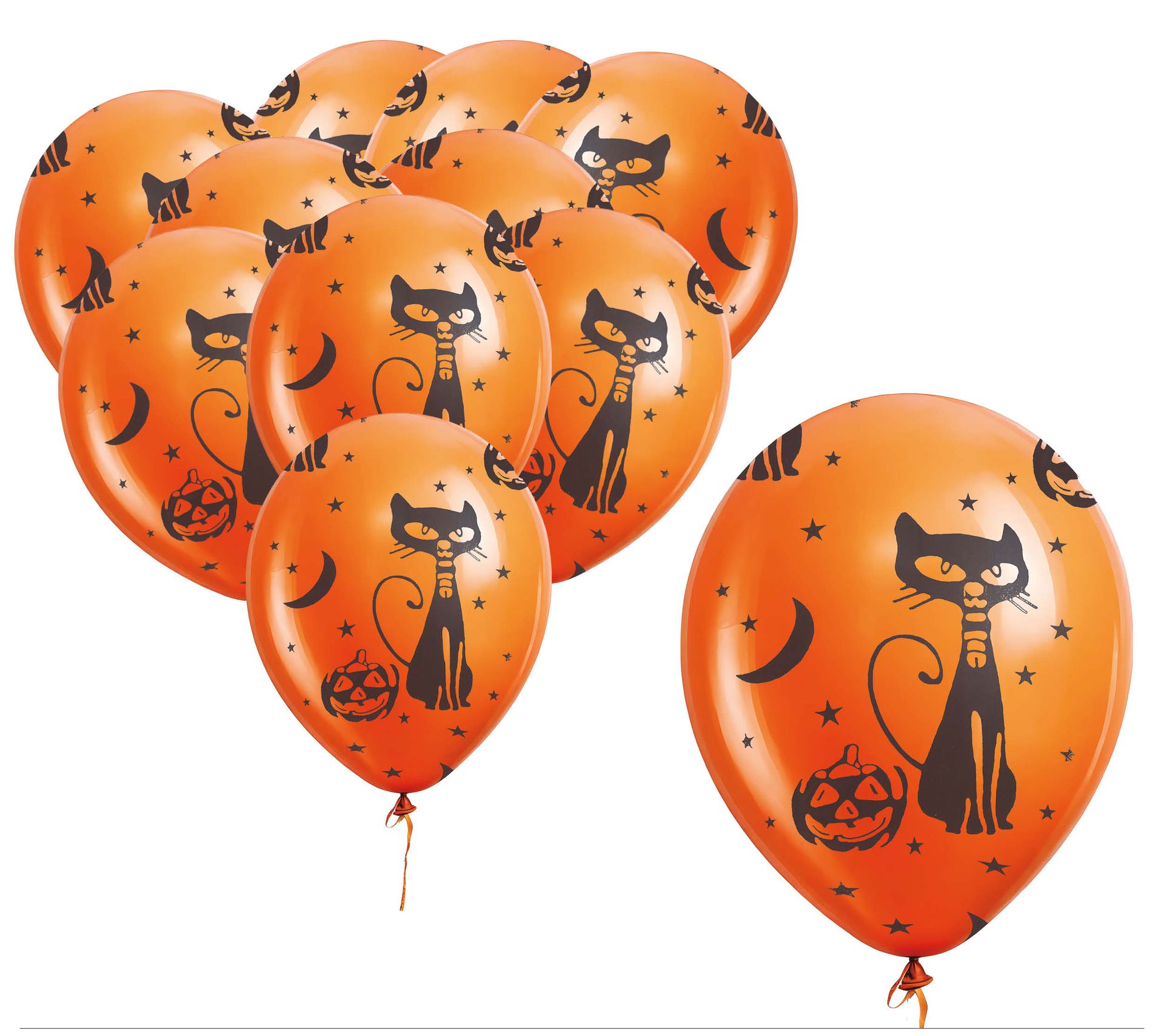 Halloween oranje zwarte kat ballonnen 30cm