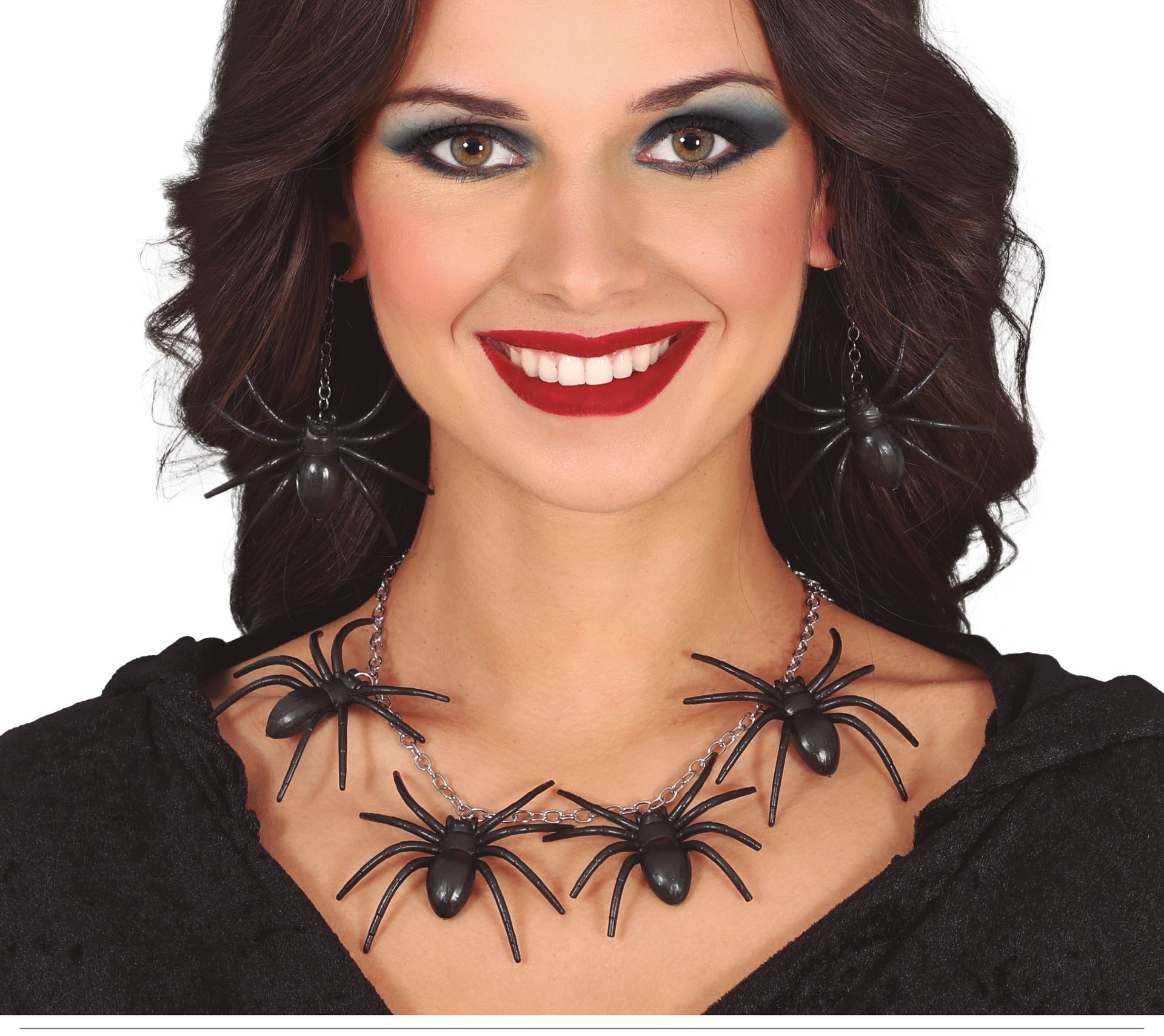 Halloween spinnen oorbellen en ketting