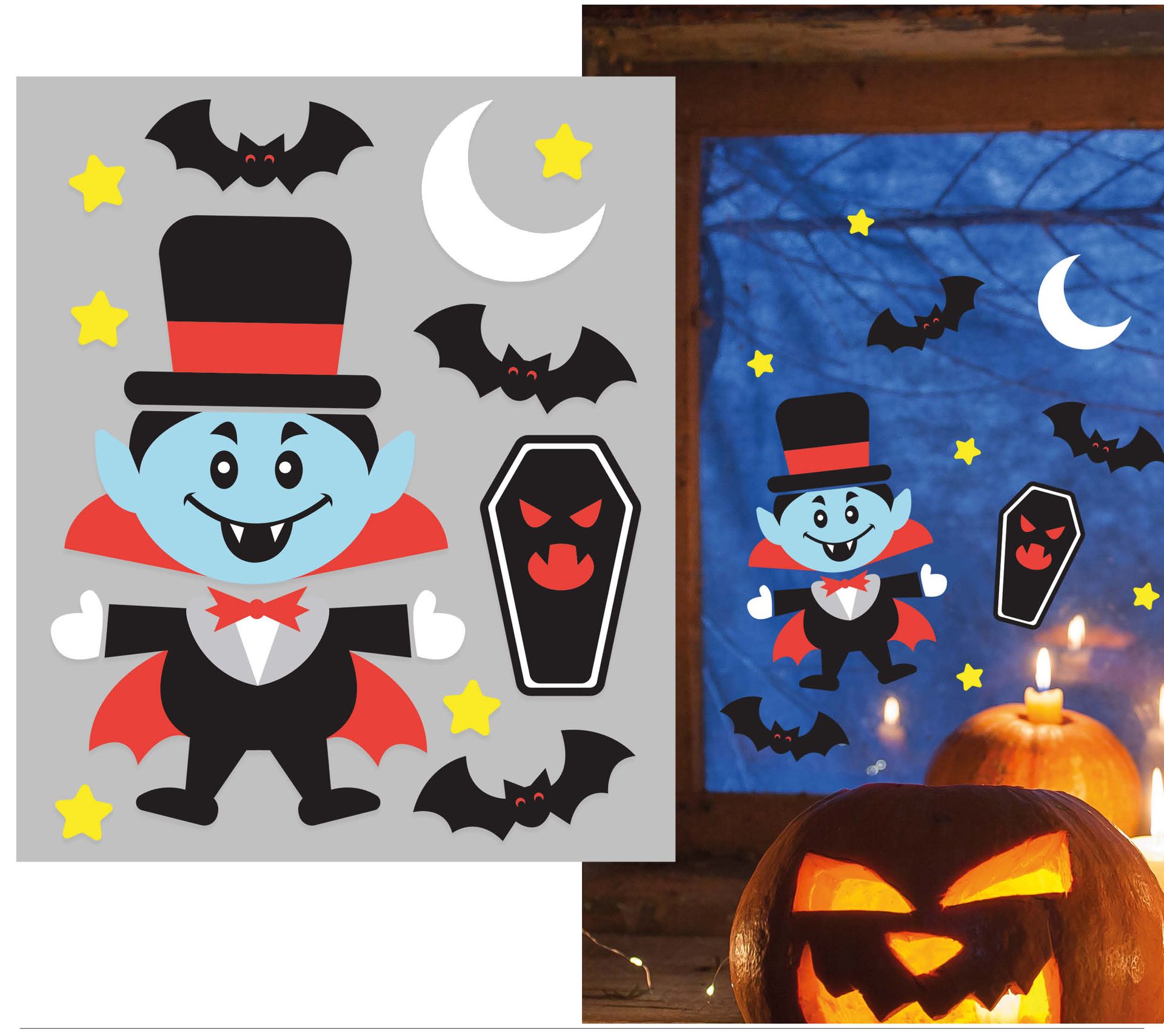 Halloween vampier gel raamstickers