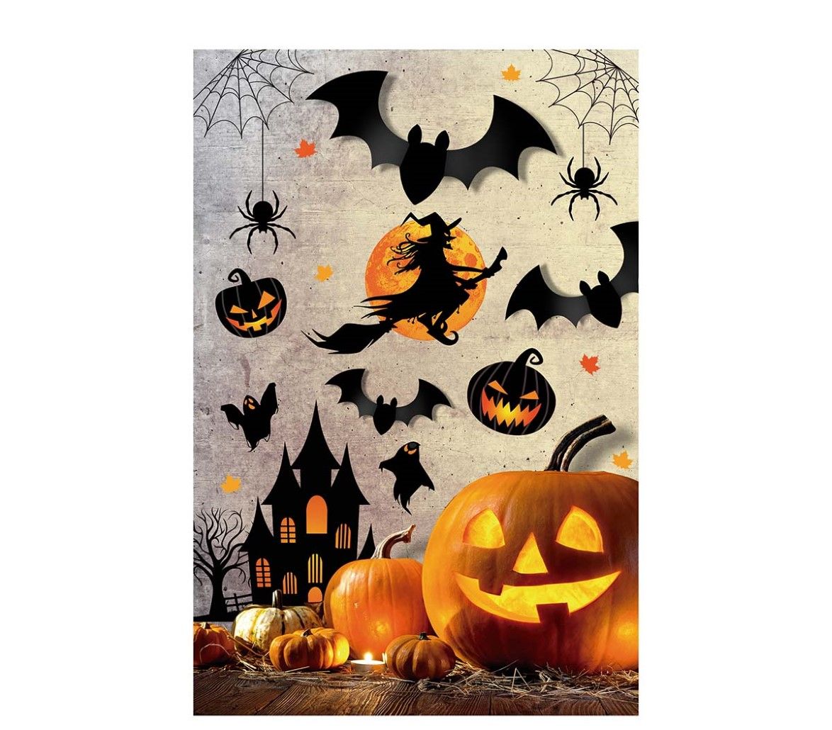 Halloween wand decoratie dark pumpkin