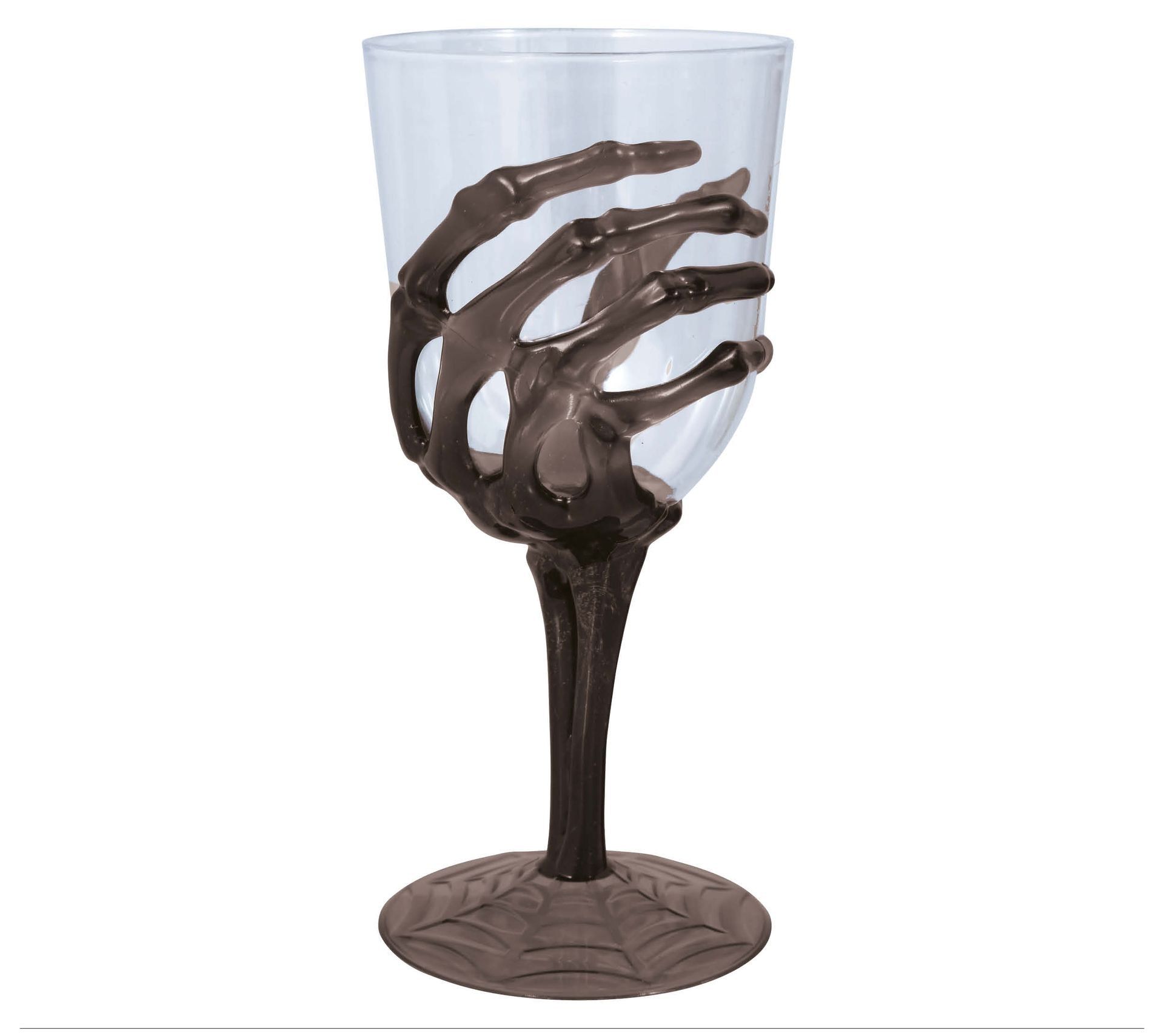 Halloween wijnglas met skelet hand