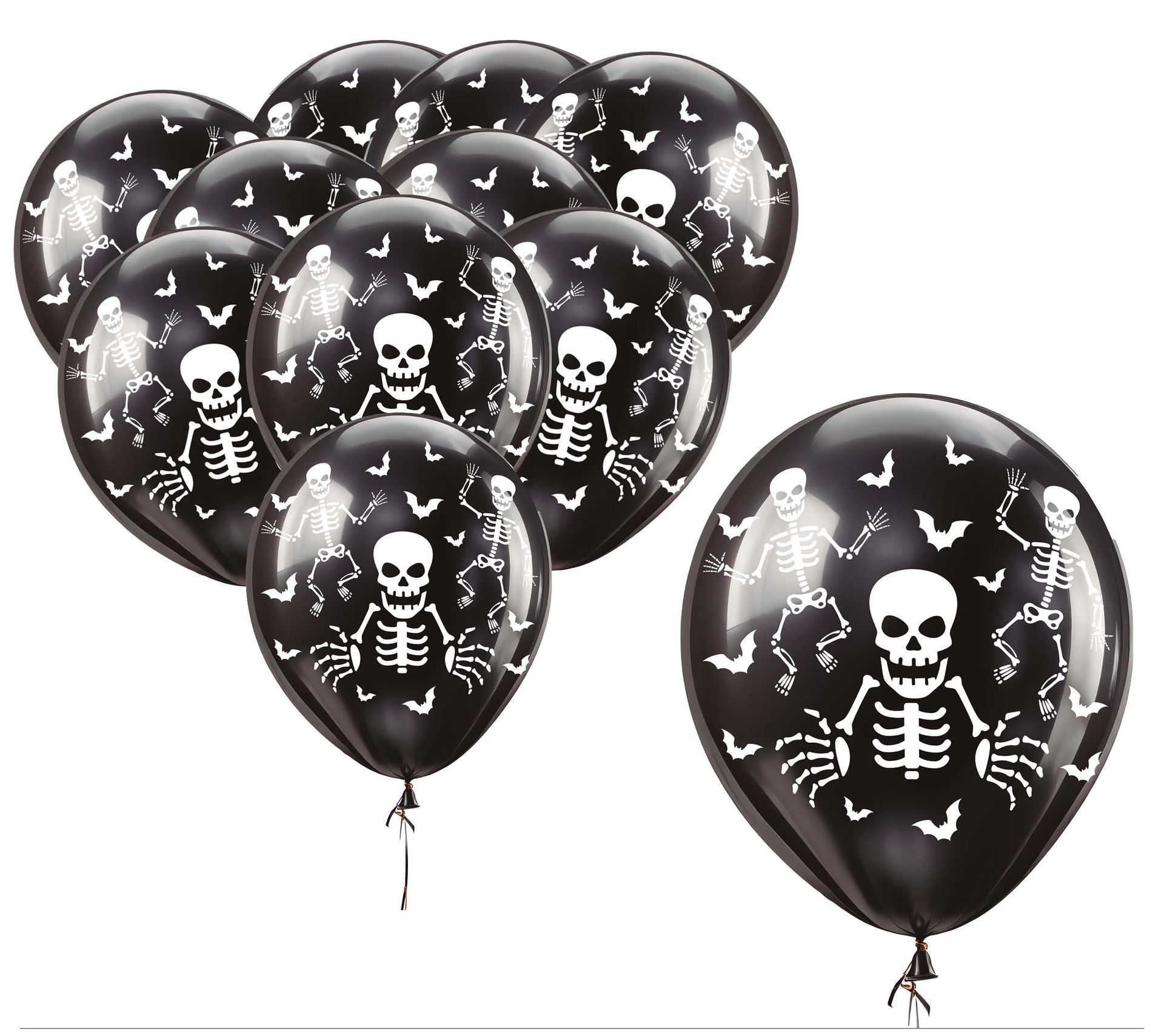 Halloween zwarte skelet ballonnen 30cm