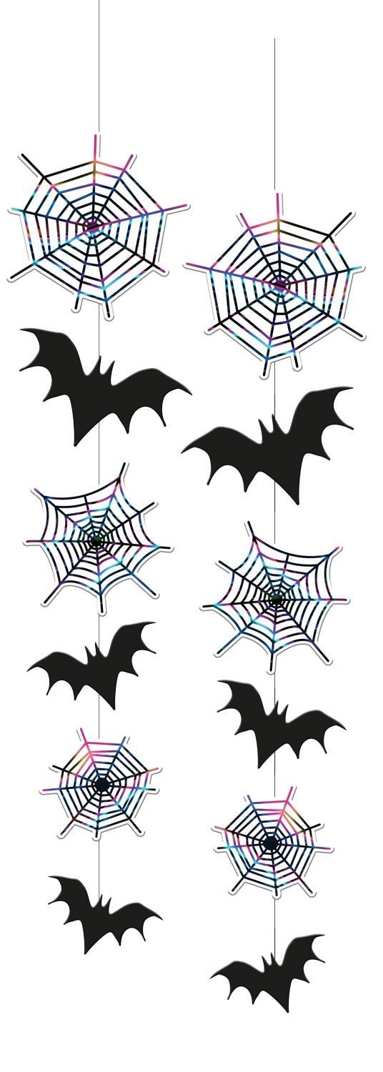 Hangdecoratie Halloween spin en vleermuis