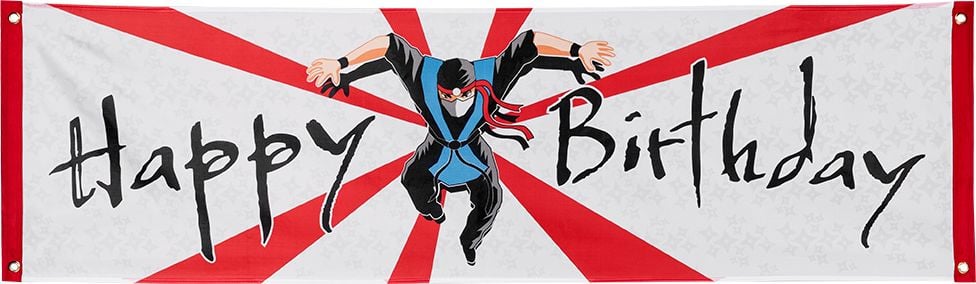 Happy Birthday' Ninja spandoek 50x180cm