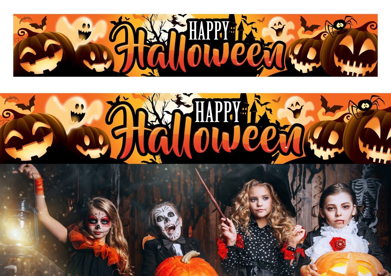 Happy halloween banner decoratie