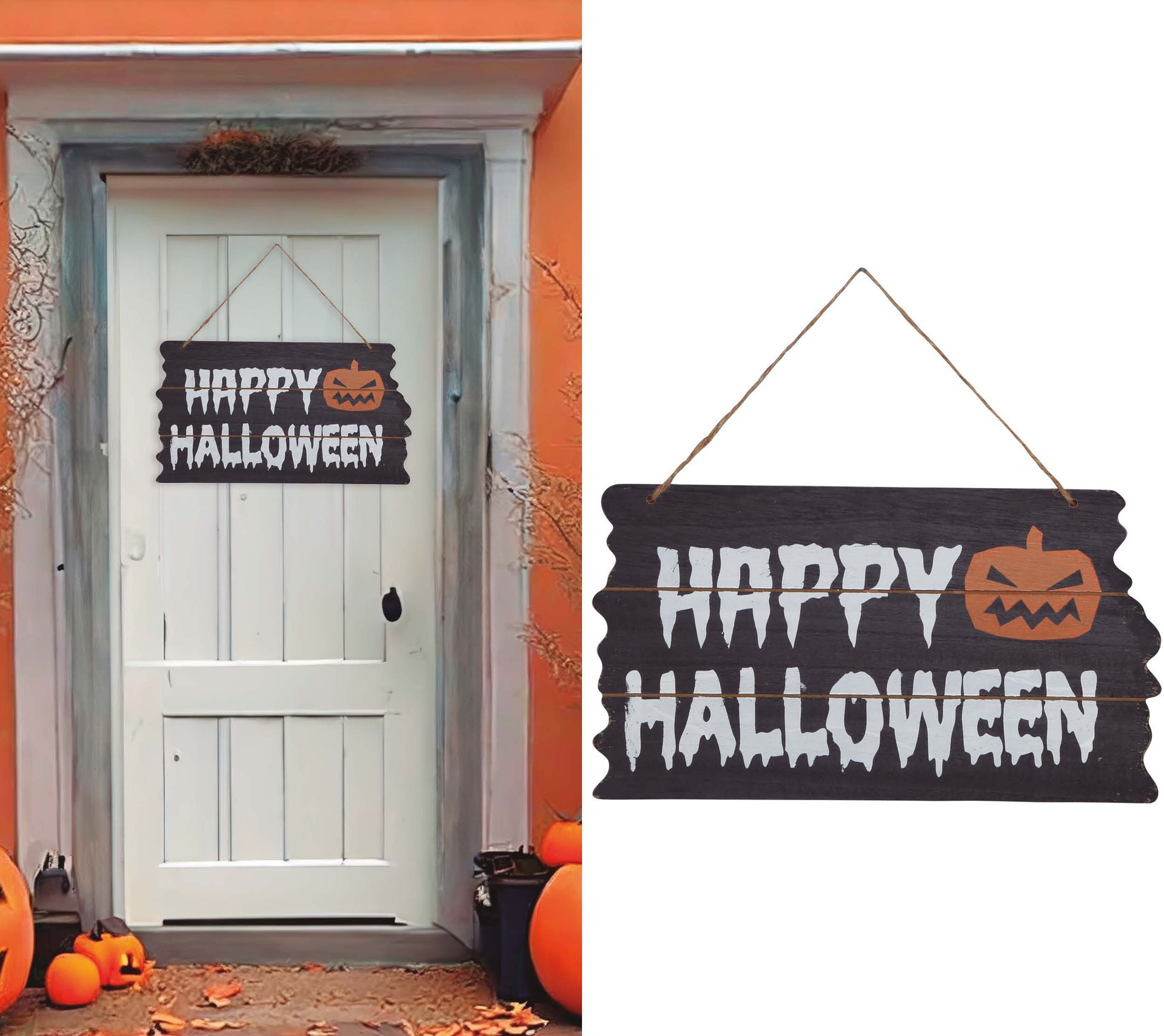 Happy Halloween decoratie houtlook