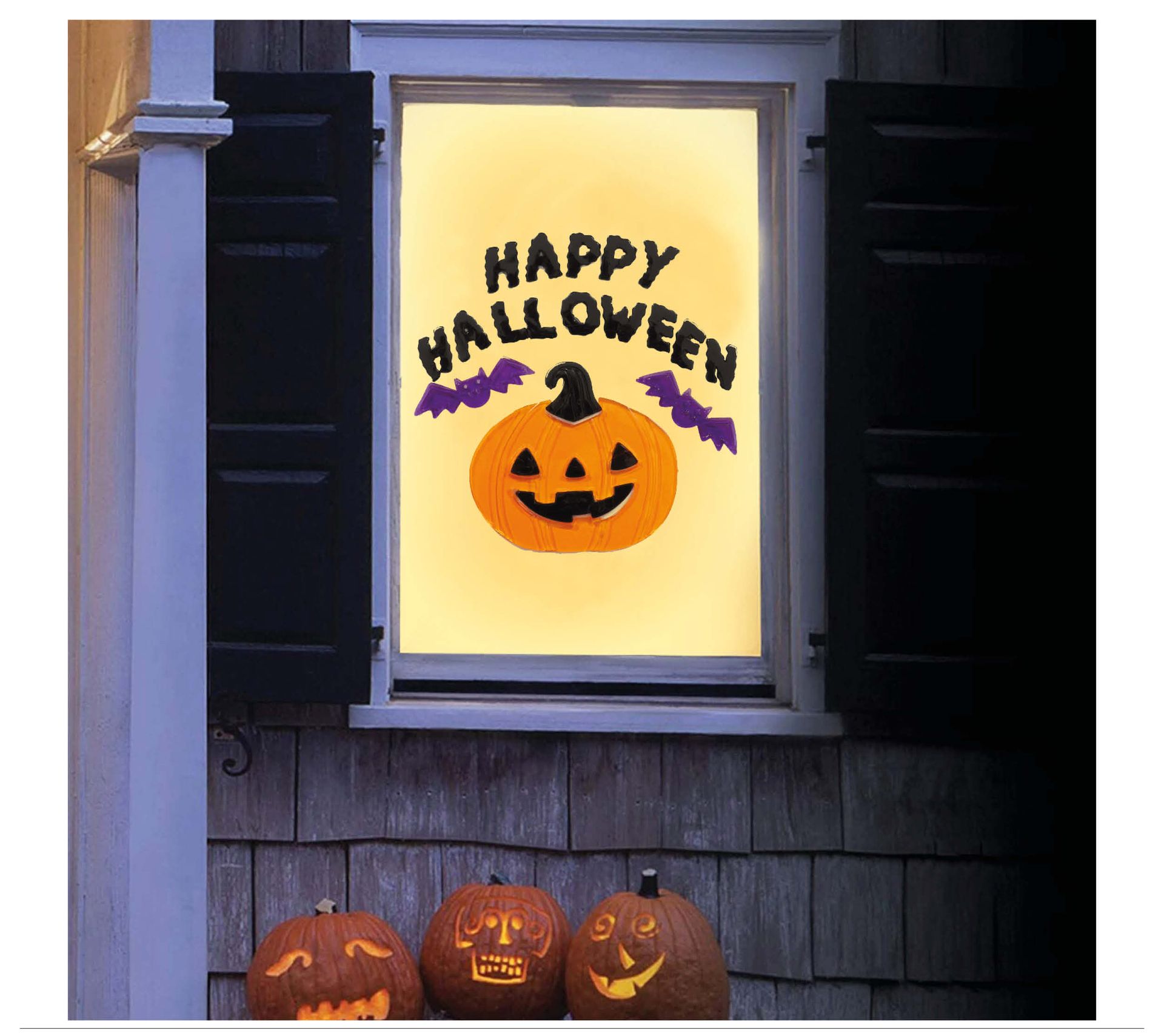 Happy halloween gel raam stickers