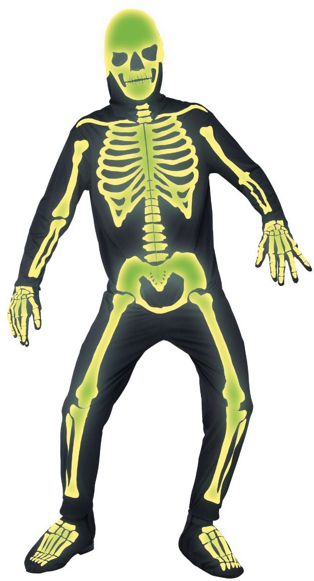 Heren glow in the dark skelet outfit