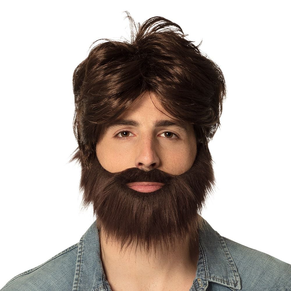 Hipster dude pruik met baard