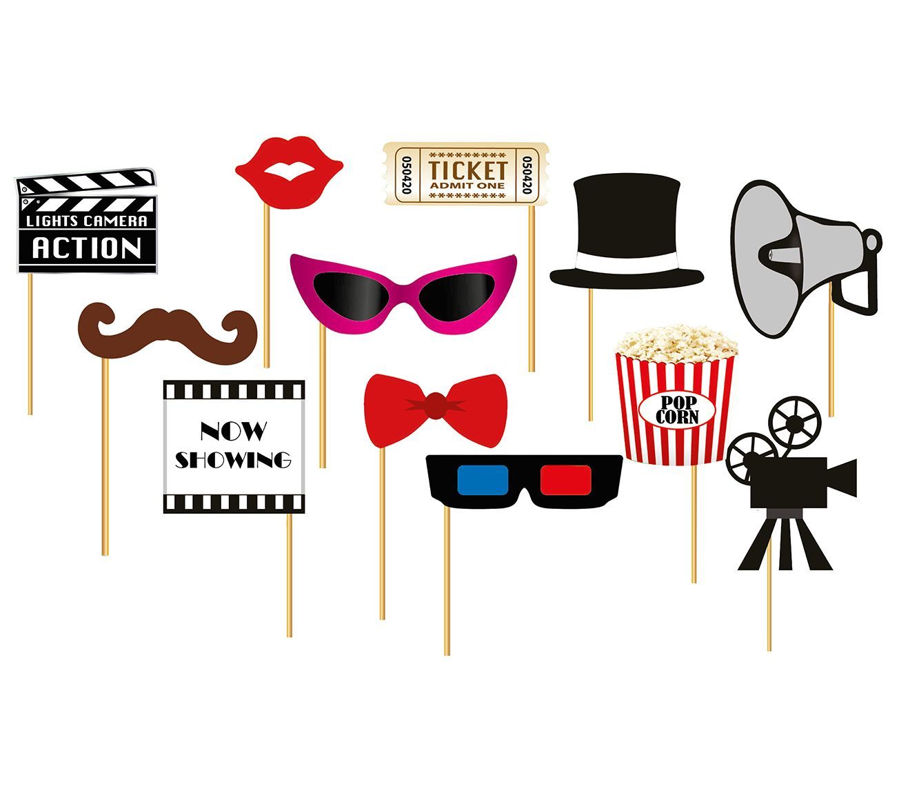 Hollywood photobooth accessoires set