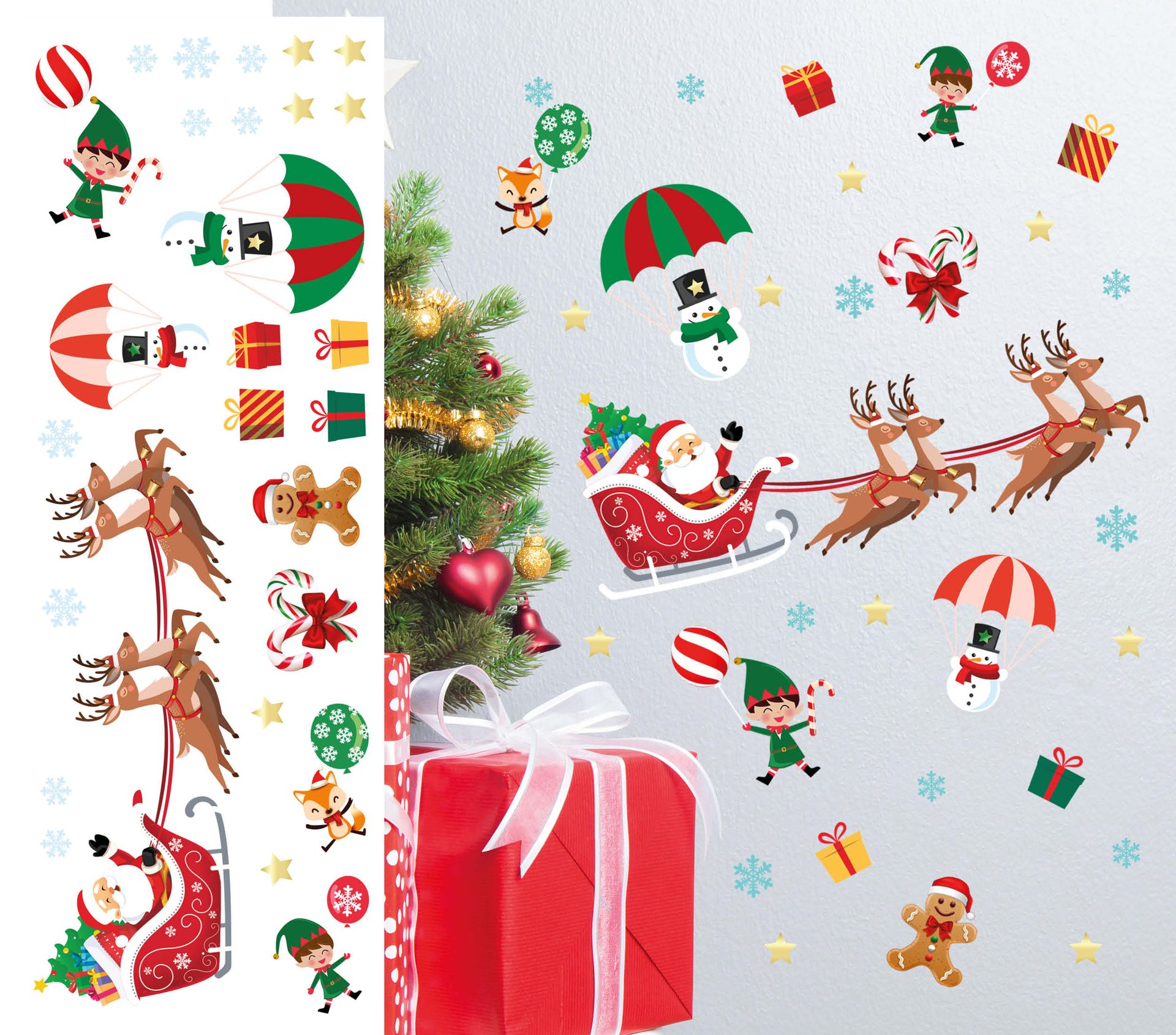 Kerst arrenslee muur stickers