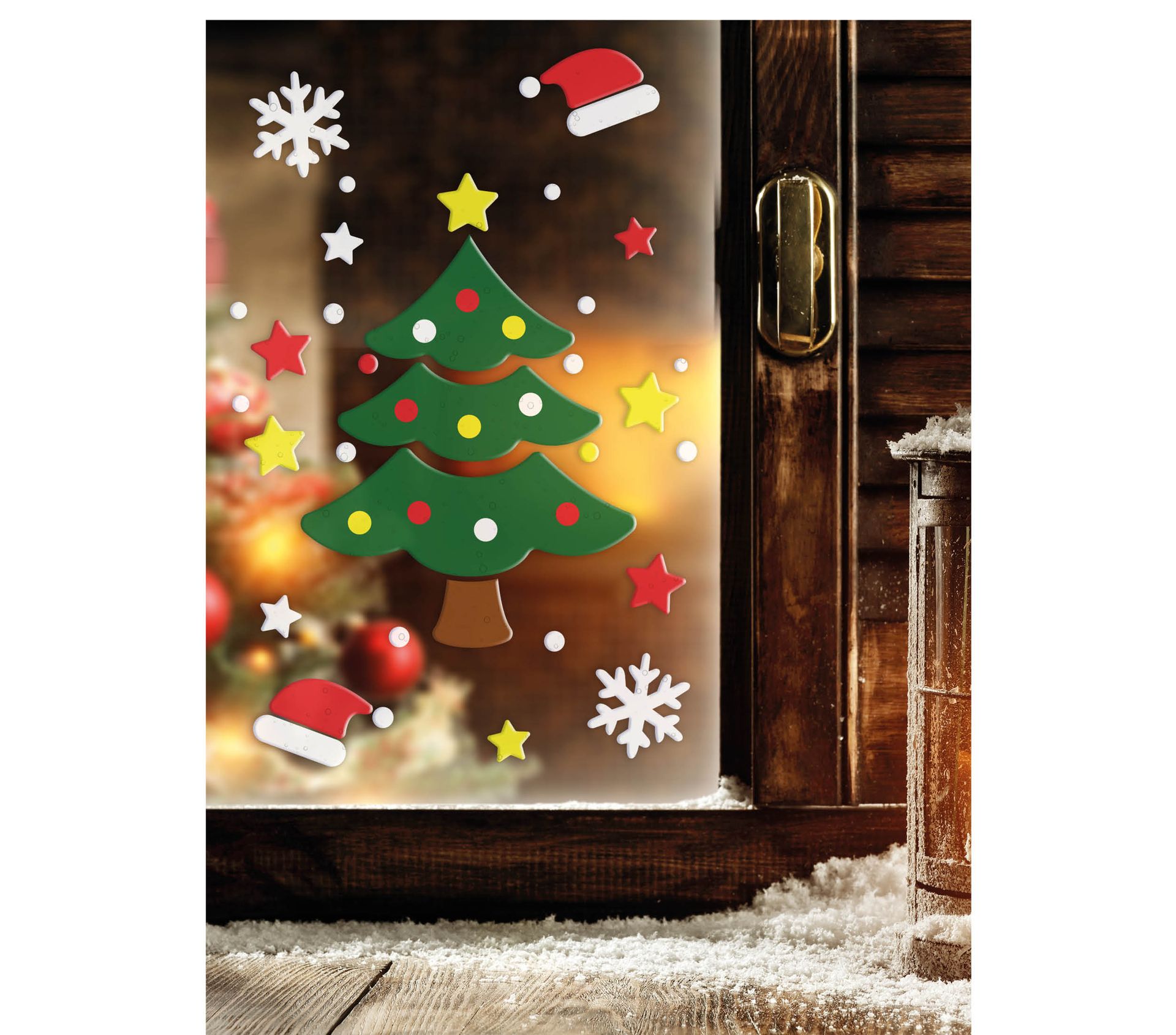 Kerstboom gel raamstickers kerst