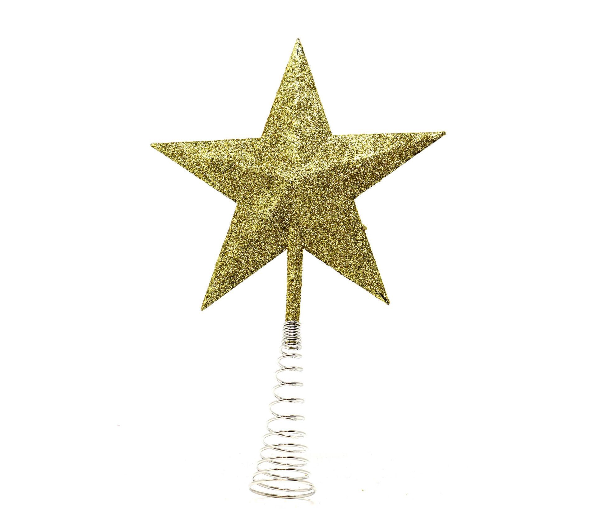 Kerstboom piek ster spiraal goud 23cm