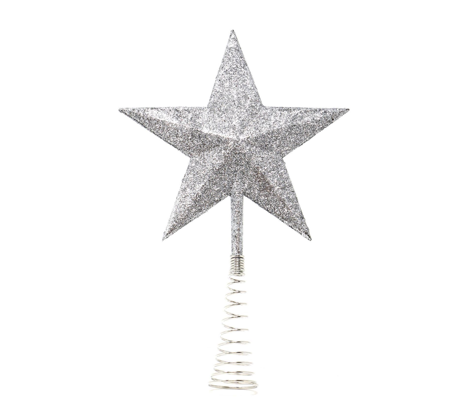 Kerstboom piek ster spiraal zilver 23cm