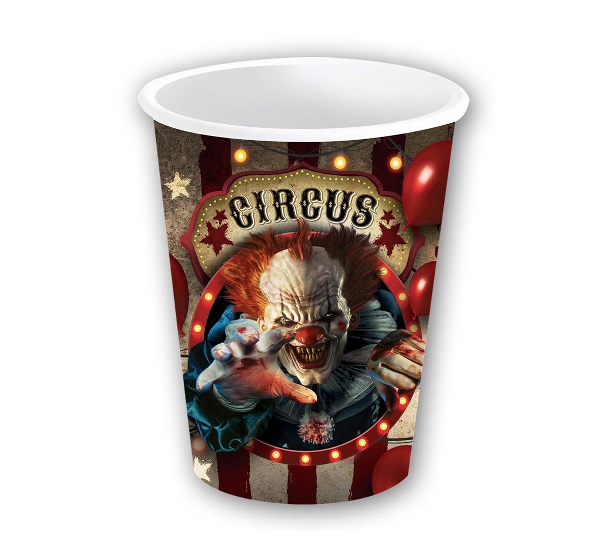 Killer clown circus partybekers 240ml