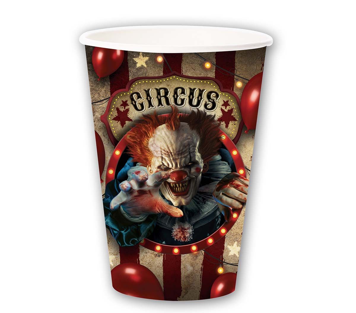 Killer clown circus partybekers 355ml