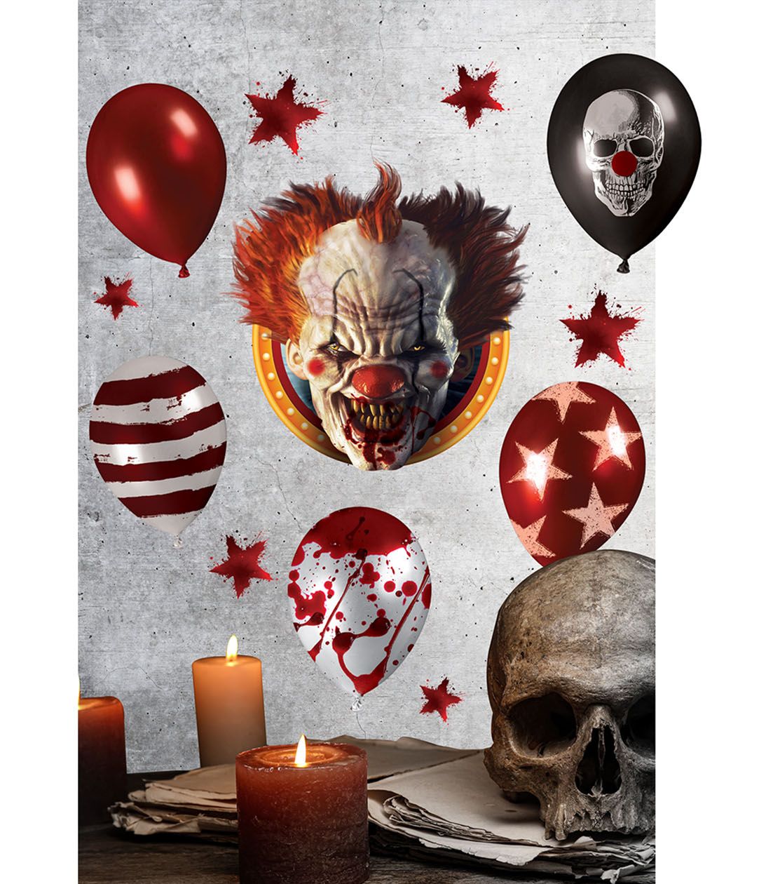 Killer clown halloween muursticker