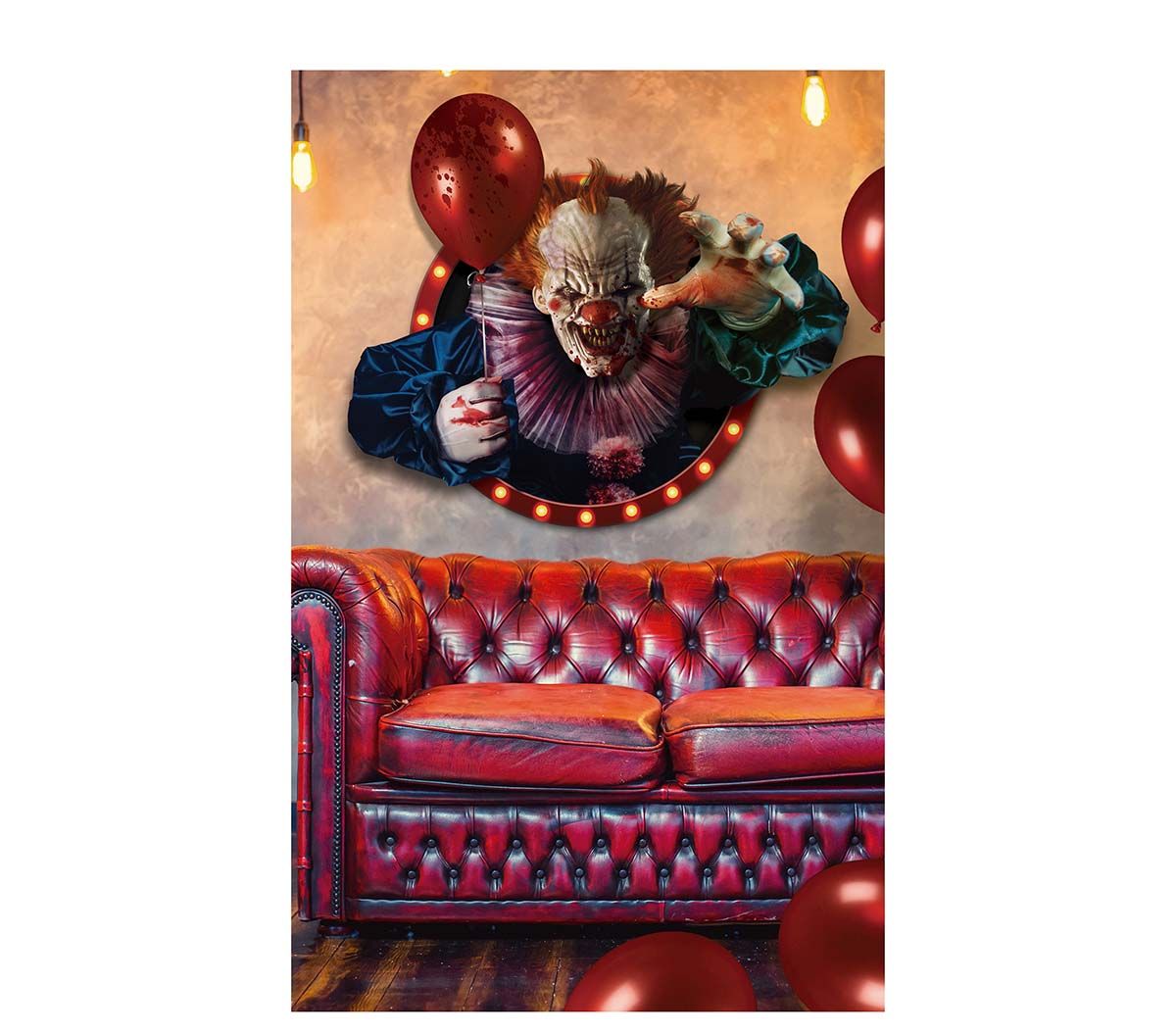 Killer clown halloween wand decoratie groot