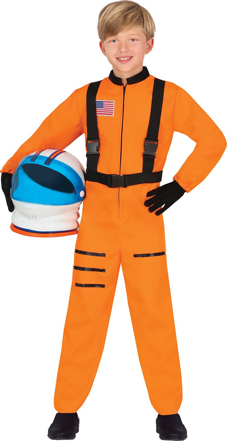 Kinderkostuum Astronaut Oranje-Zwart