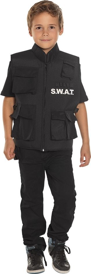 Klassiek SWAT vest kinderen zwart