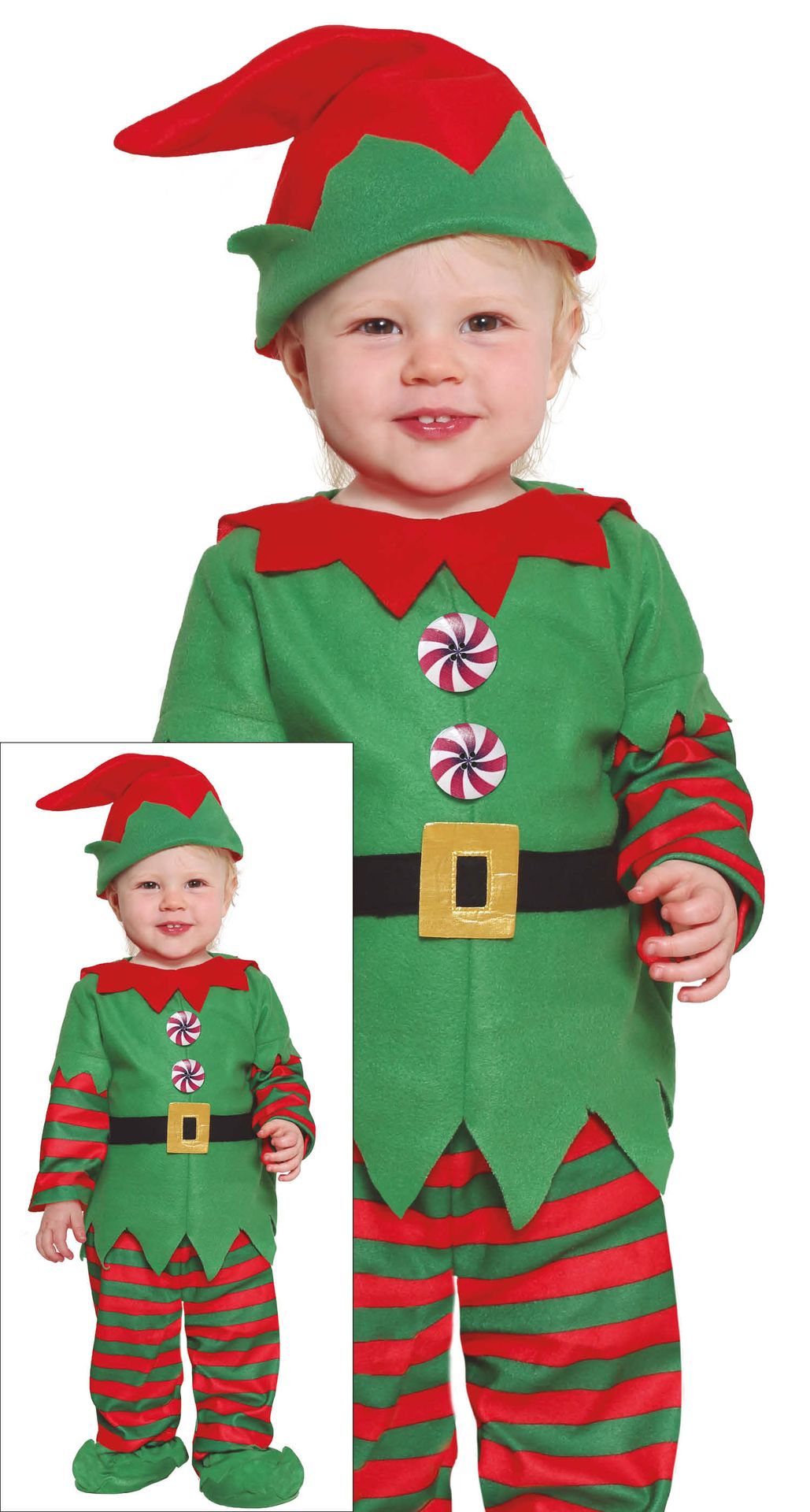 Kleine kerst elf kostuum baby