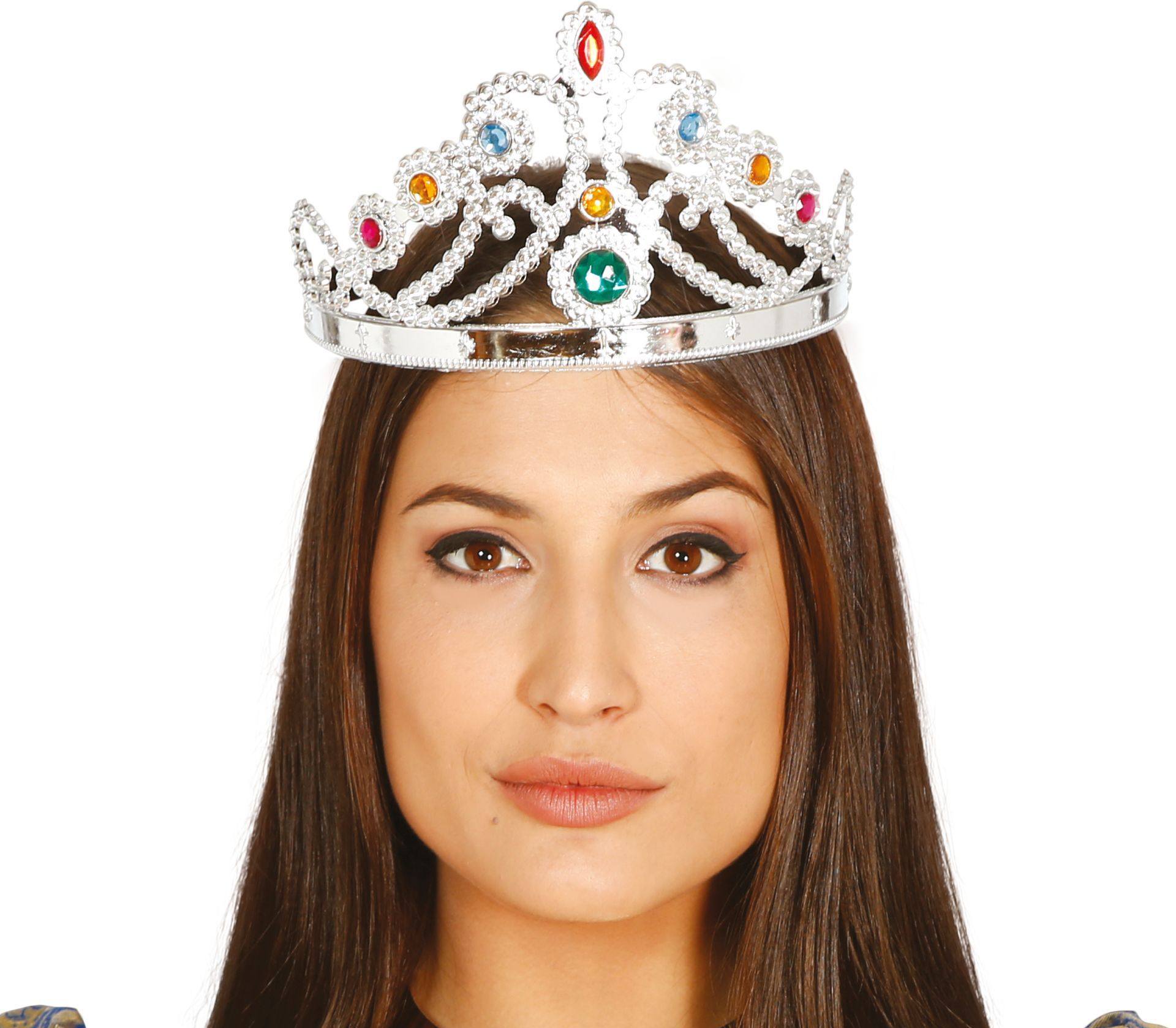 Uitscheiden Rot Silicium Koningin kroon met gekleurde diamanten | Carnavalskleding.nl