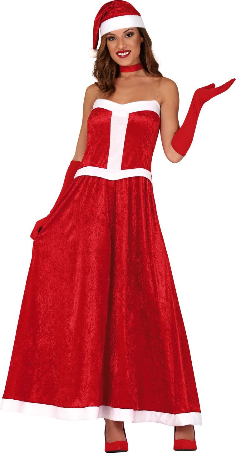 ik heb honger hop Dank u voor uw hulp Lange kerst jurk dames rood | Carnavalskleding.nl