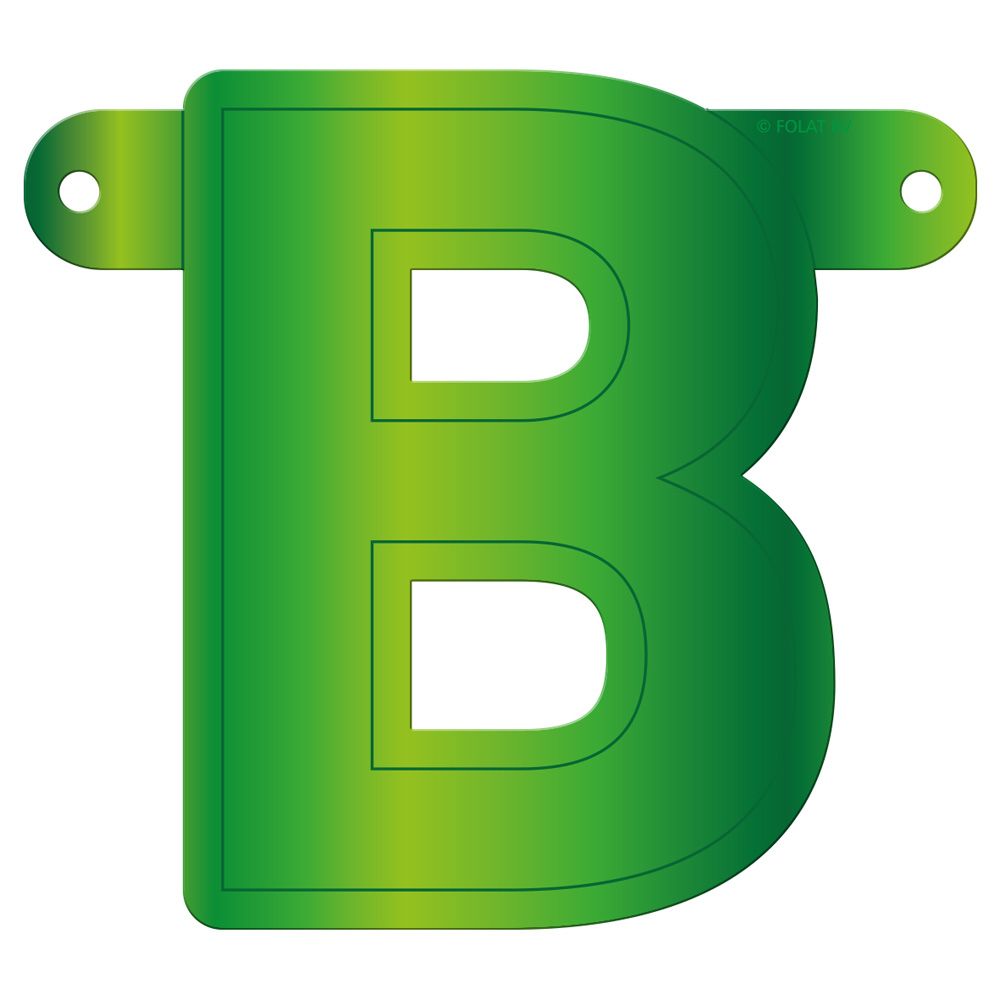 Letter B banner lime groen