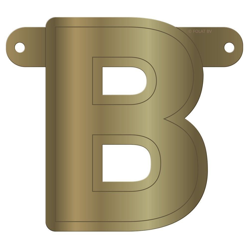 Letter B banner metallic goud