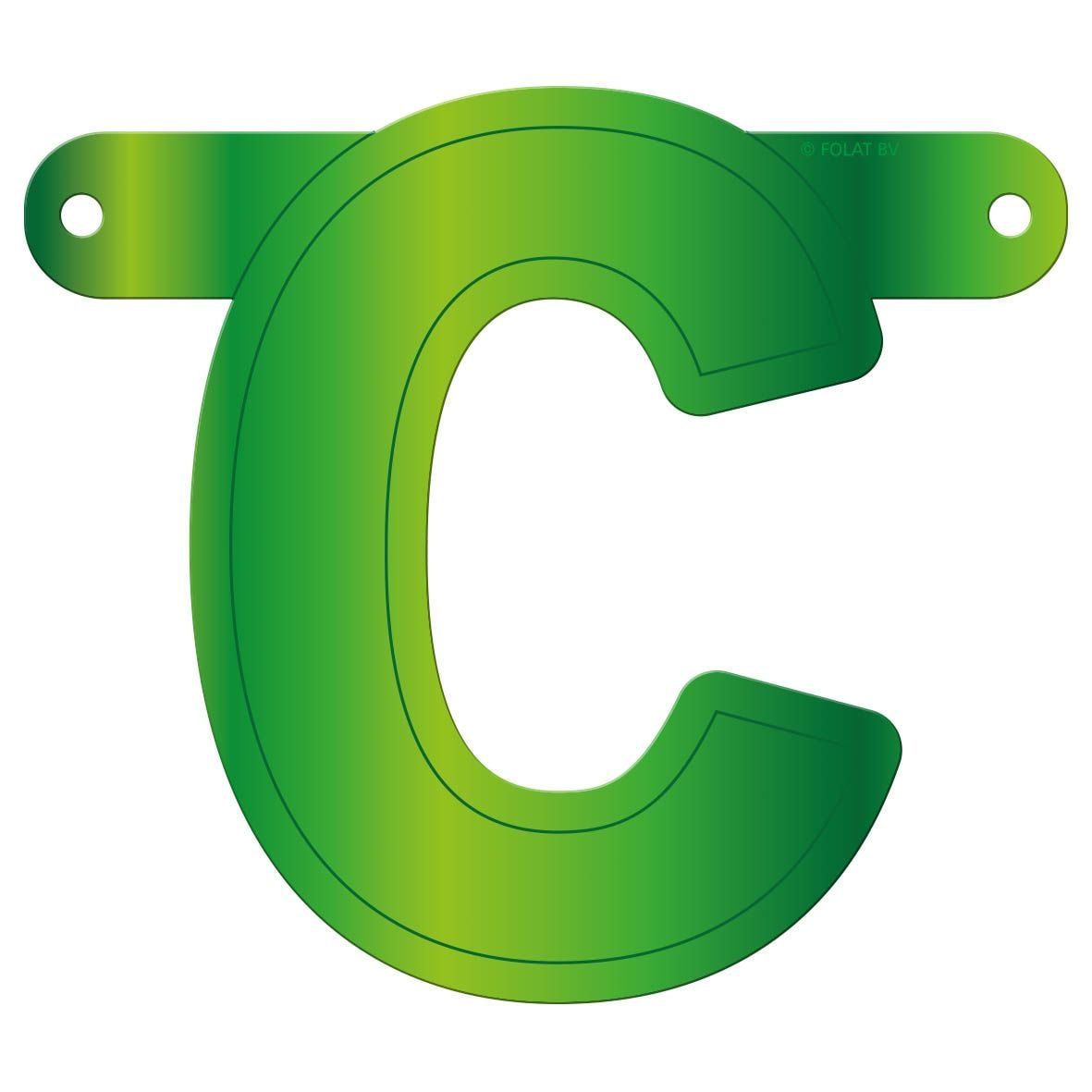 Letter C banner lime groen