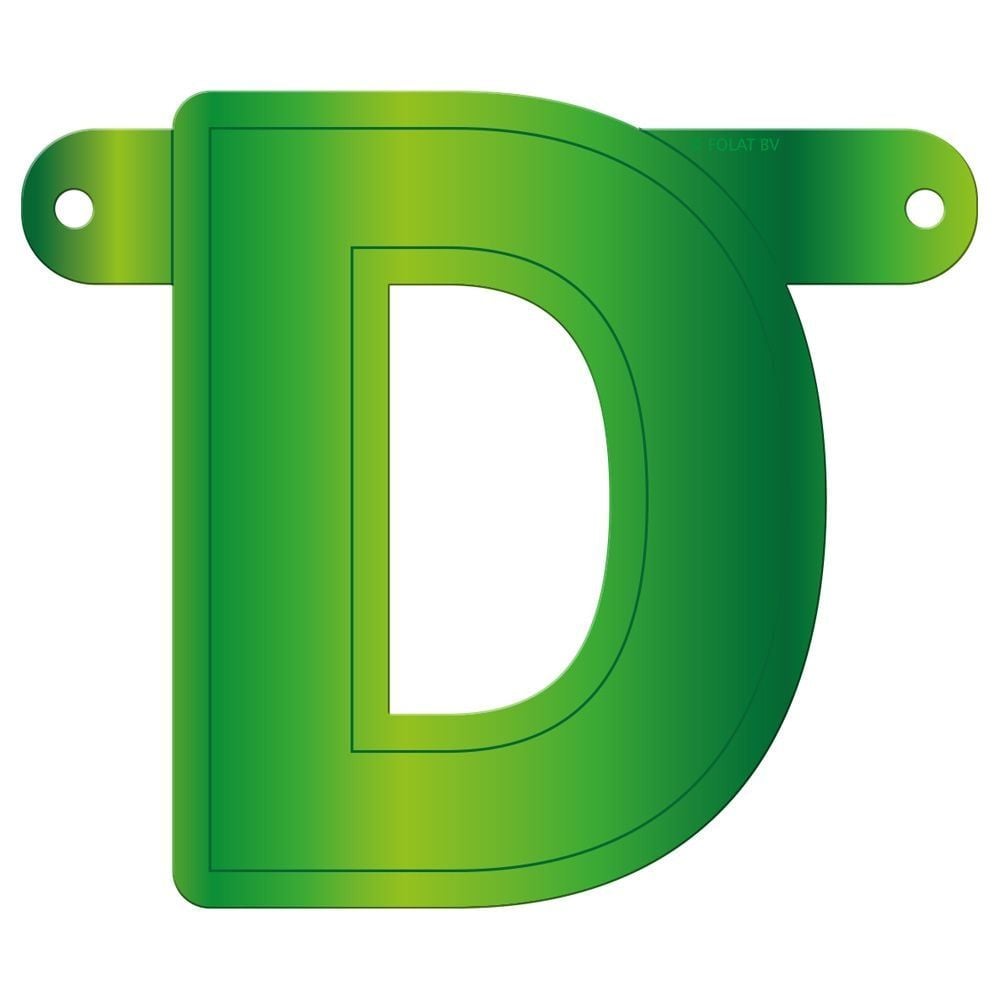 Letter D banner lime groen