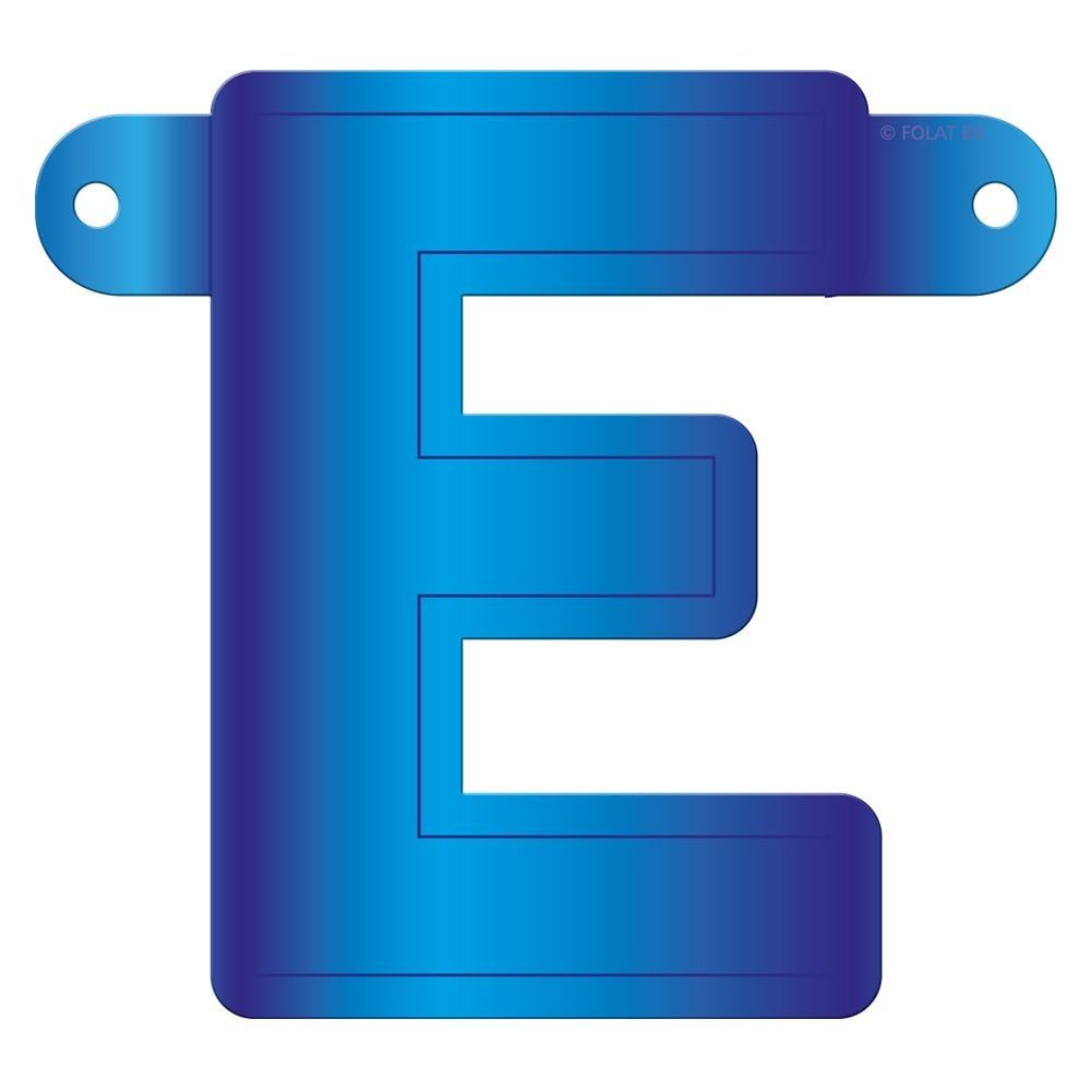 Letter E banner blauw