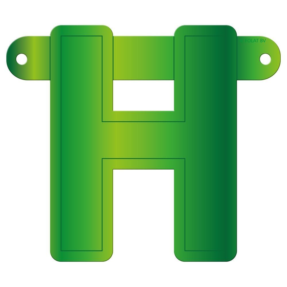 Letter H banner lime groen