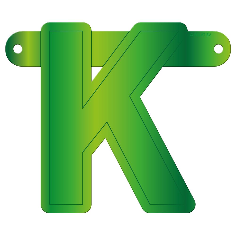 Letter K banner lime groen