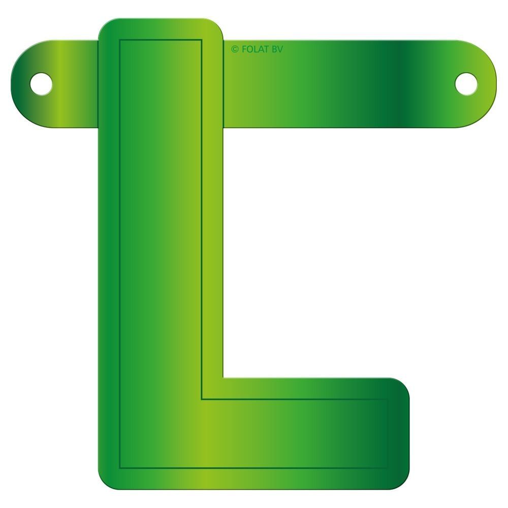 Letter L banner lime groen