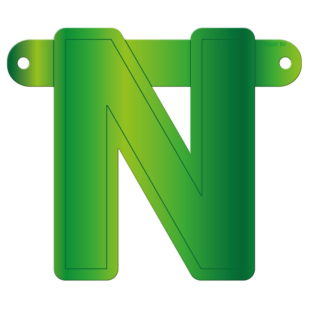 Letter N banner lime groen