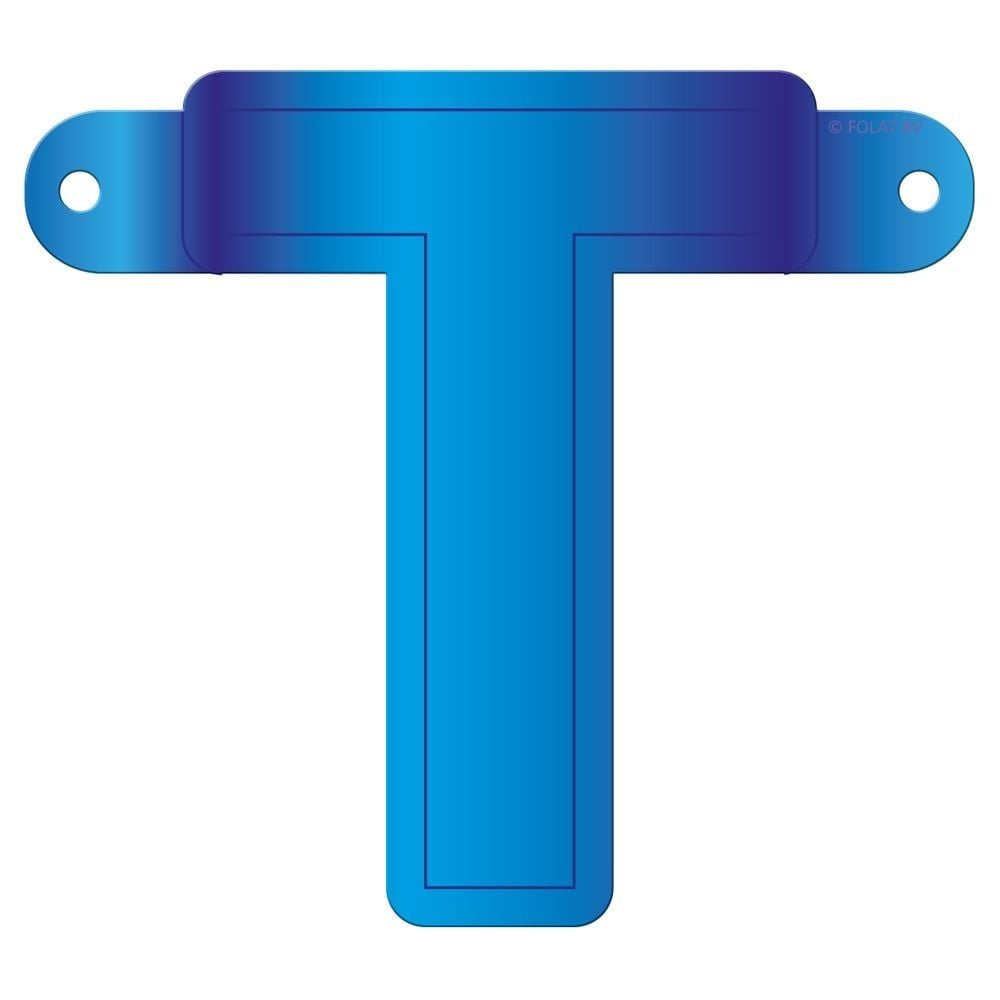 Letter T banner blauw