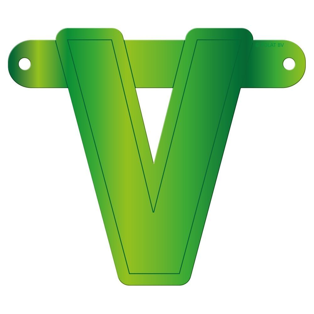 Letter V banner lime groen