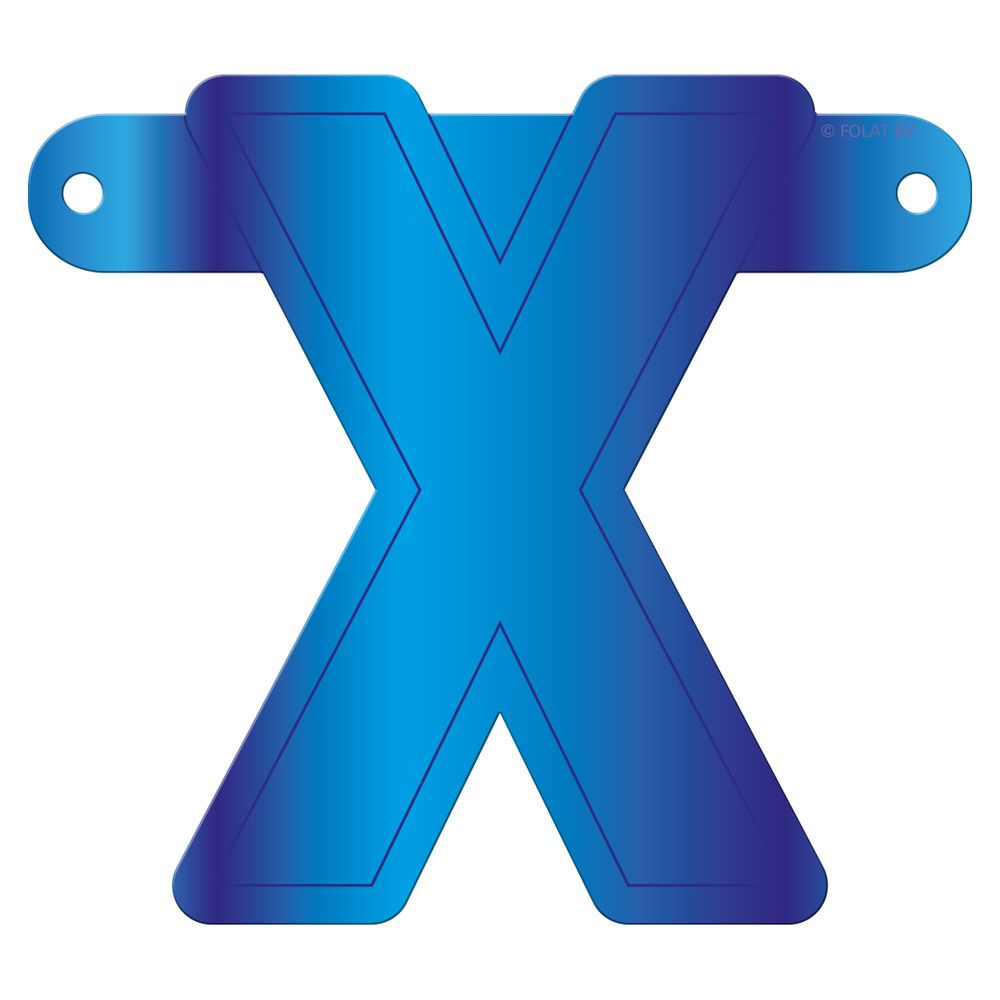 Letter X banner blauw