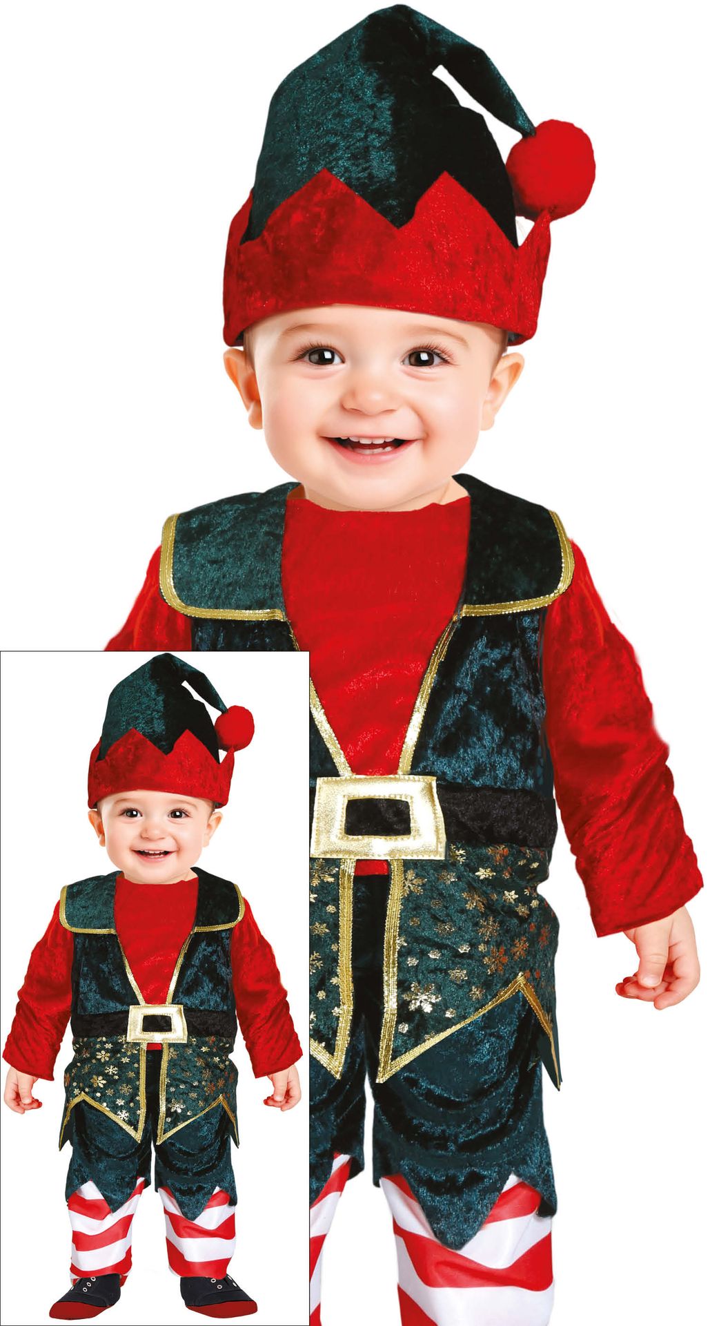 Luxe kerst elf kostuum baby